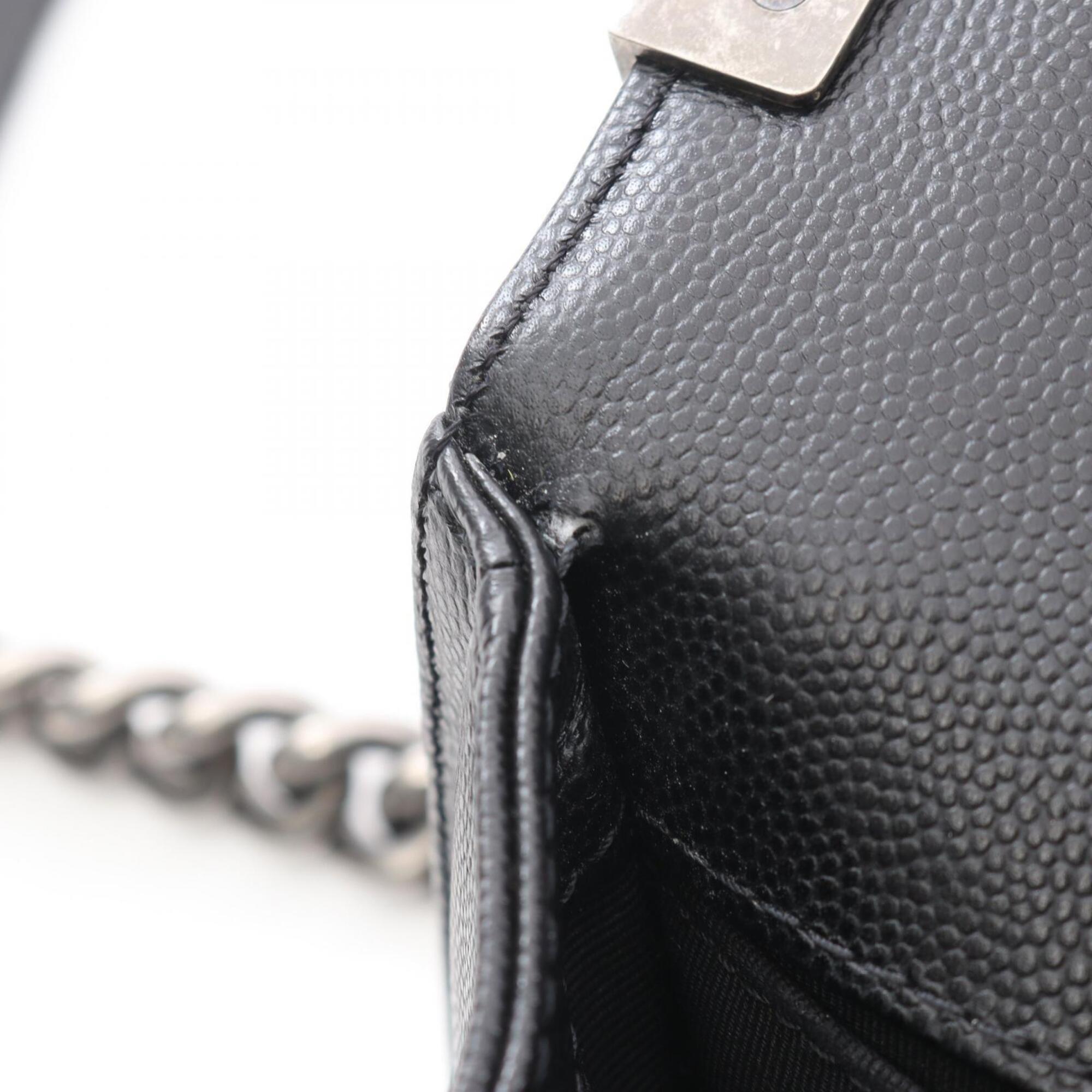 Chanel Black Grained Calfskin Handbag Shoulder Bag (Pre-Owned)