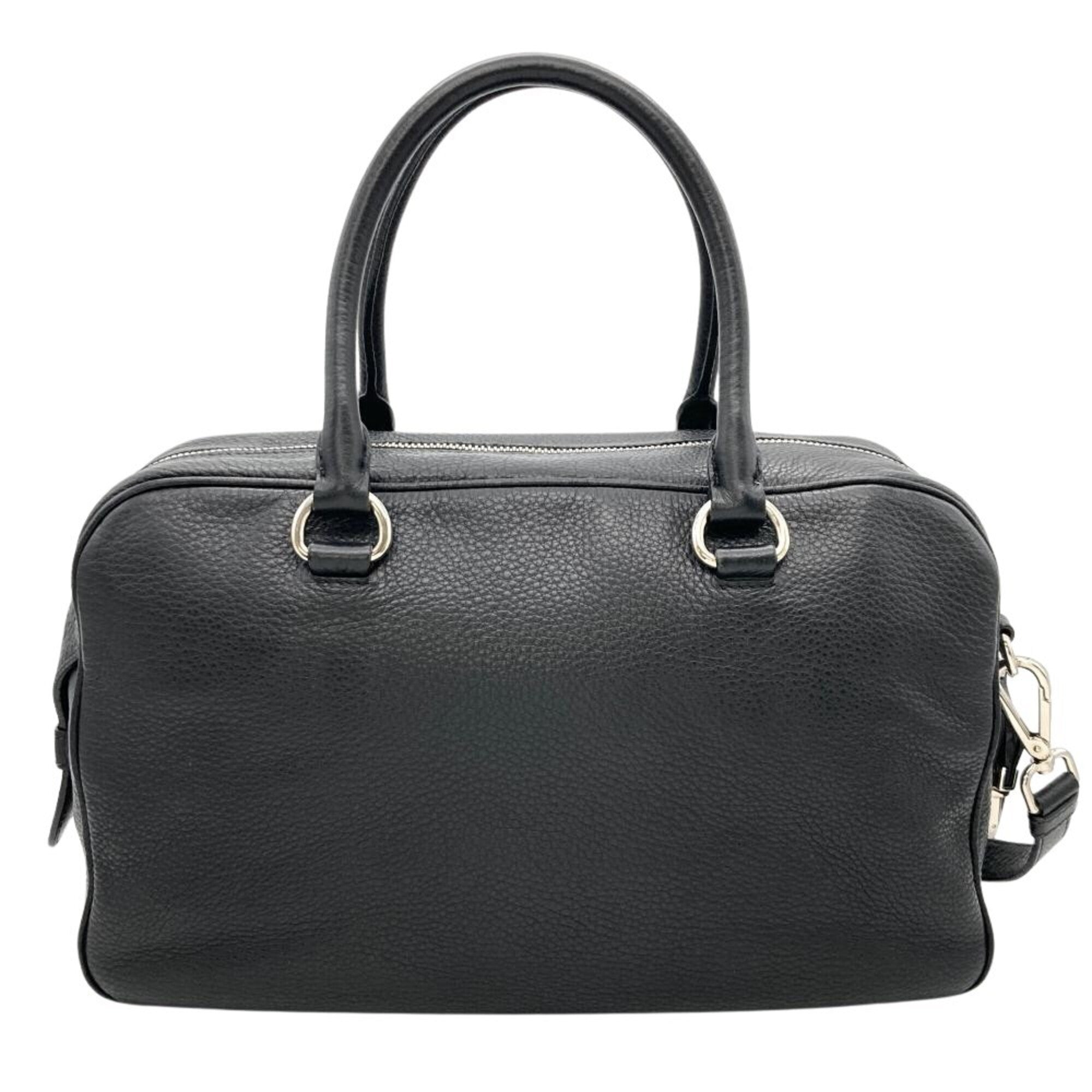 Prada Black Leather Handbag Shoulder Bag (Pre-Owned)
