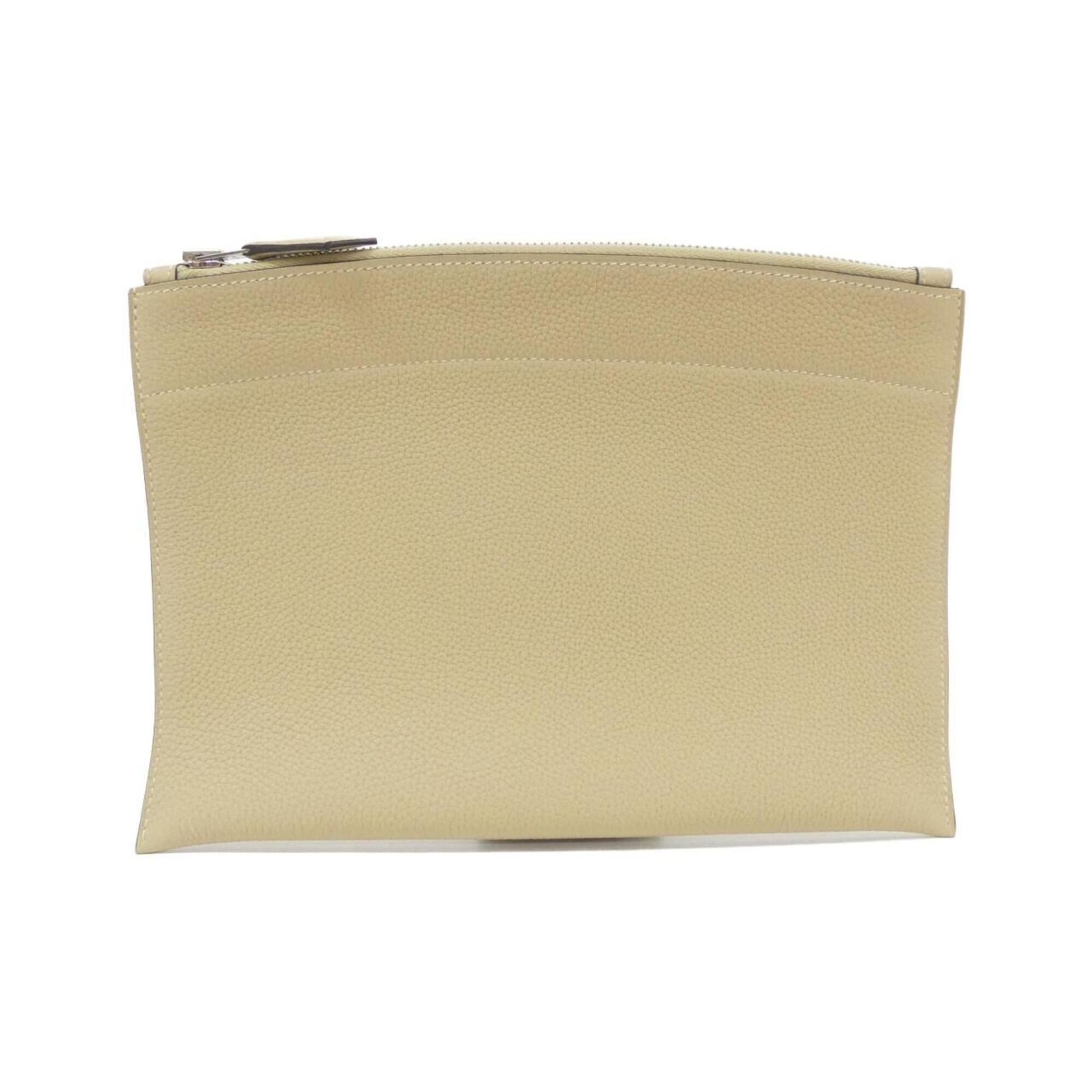 Hermes Beige Togo Leather Handbag Pochette Pouch (Pre-Owned)