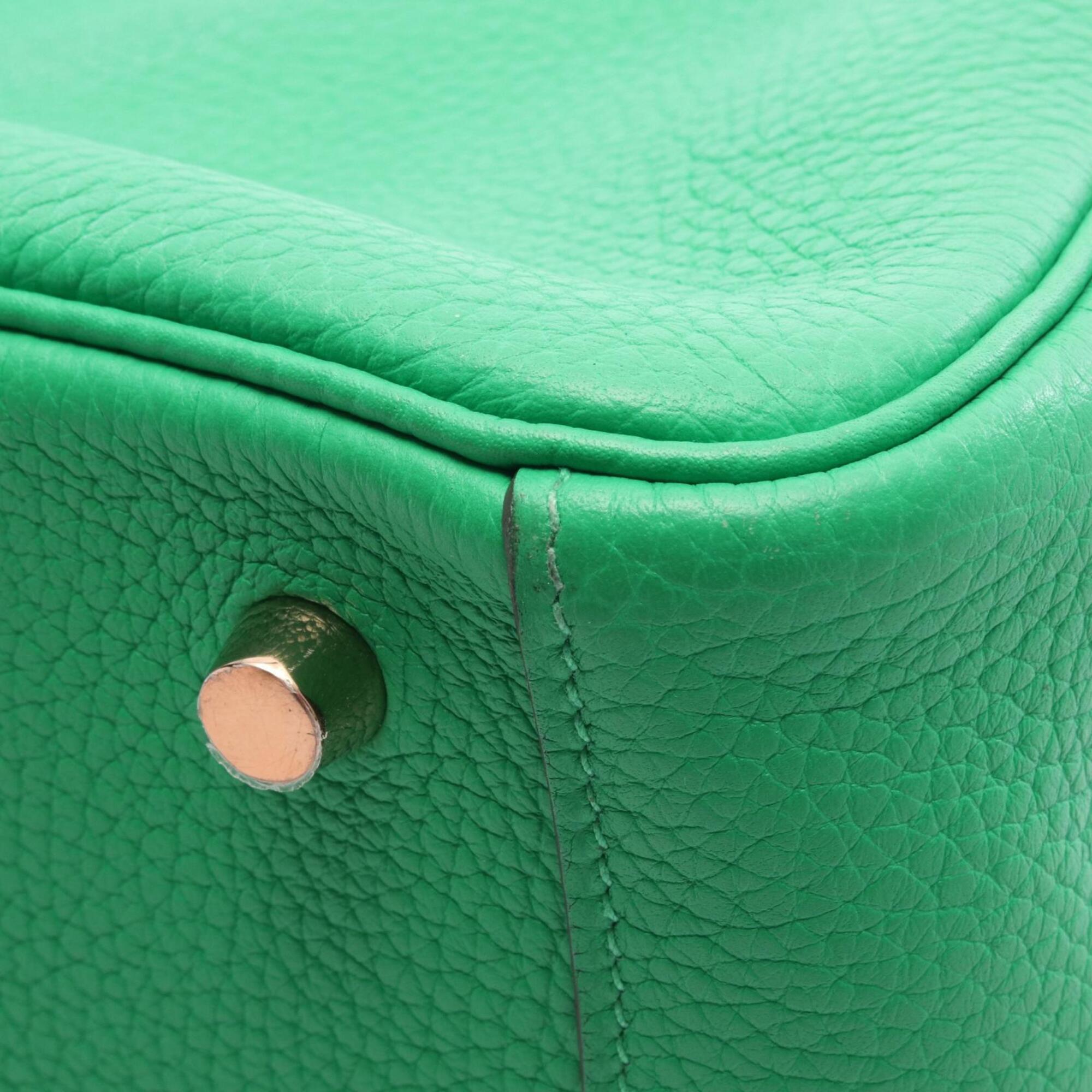 Hermes Green Mint Green Taurillon Clemence Leather Handbag Shoulder Bag (Pre-Owned)