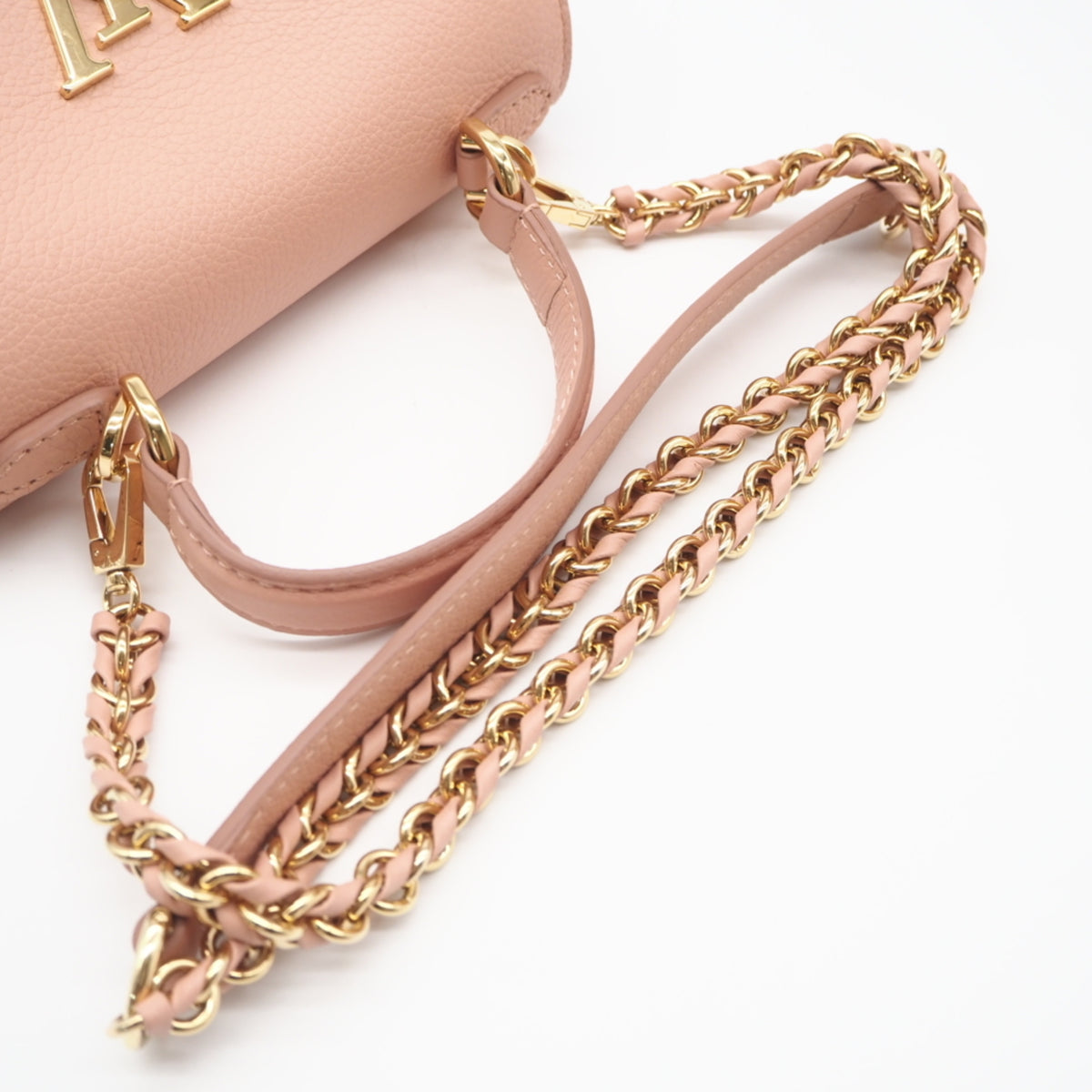 Louis Vuitton Pink Beige Leather Shoulder Bag (Pre-Owned)
