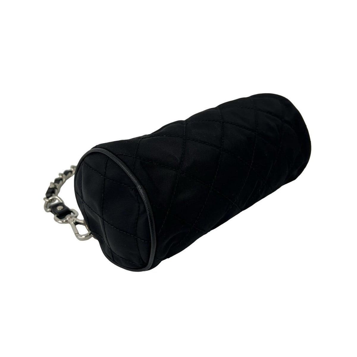 Prada Black Nylon Leather Handbag Pouch (Pre-Owned)