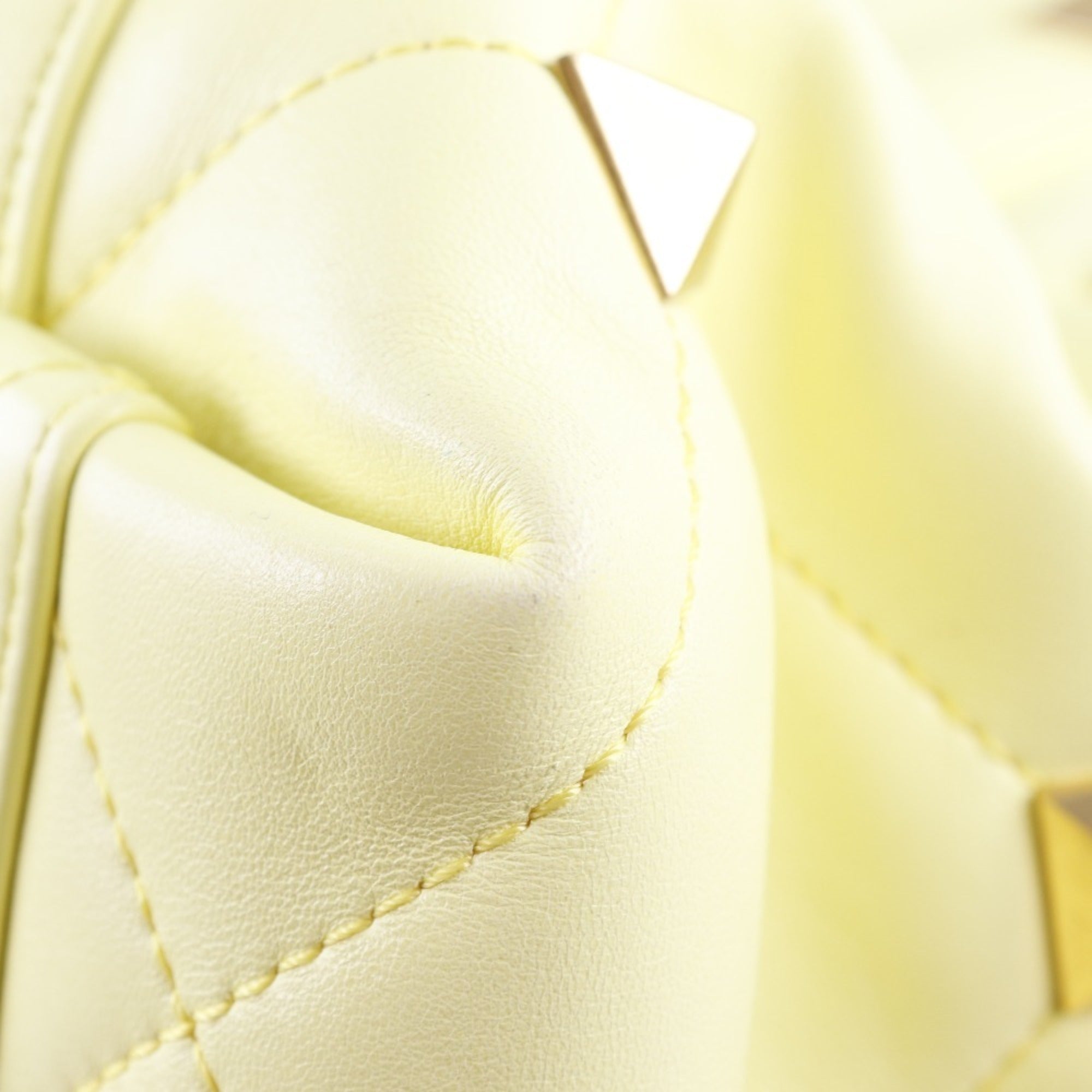 Valentino Gold Yellow Leather Tote Bag (Pre-Owned)
