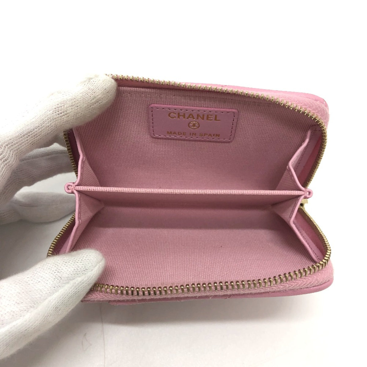 Chanel Pink Leather Coin Purse/Coin Case (Pre-Owned)