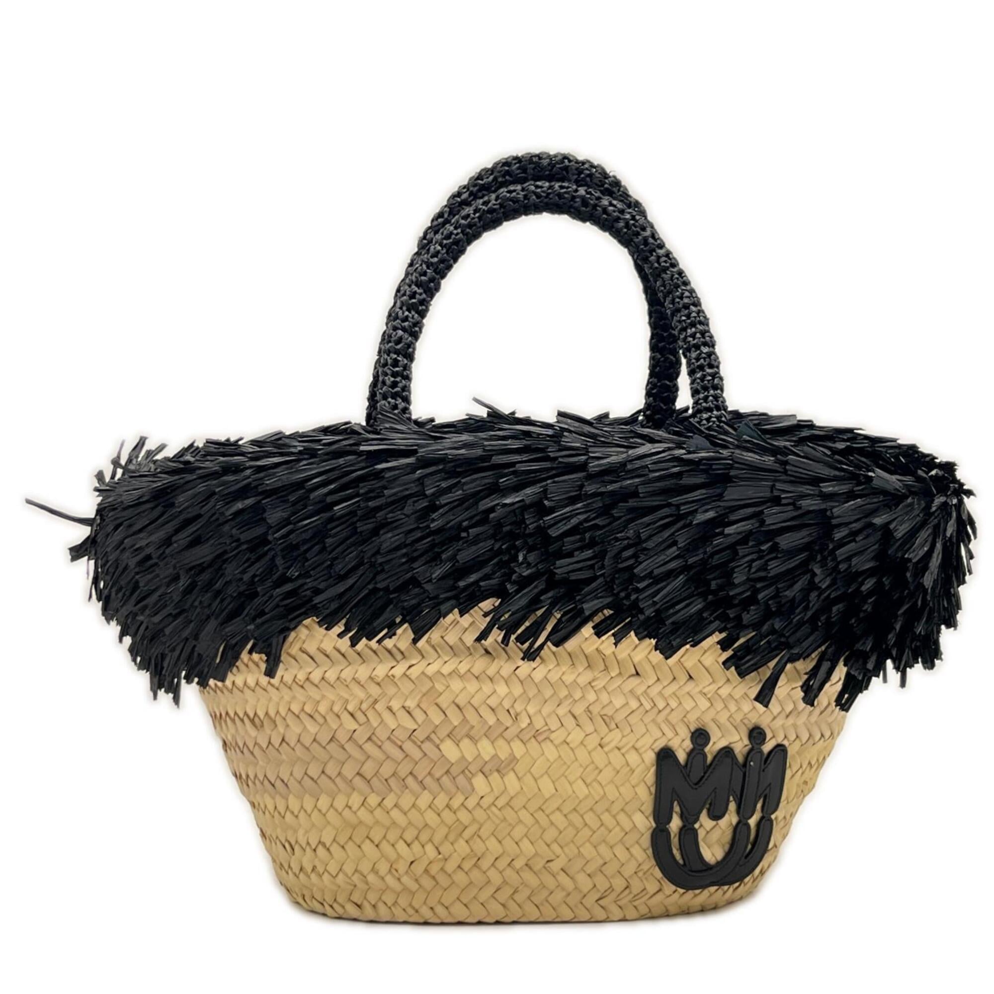 Miu Miu Black Straw Leather Handbag (Pre-Owned)