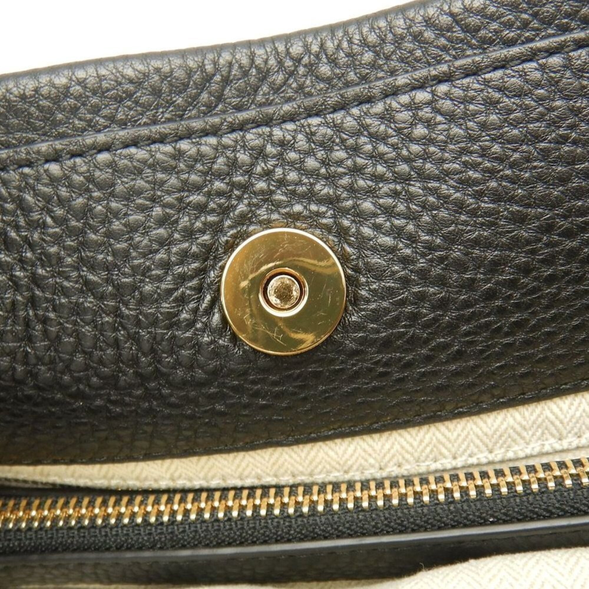 Tory Burch Black Leather Tote Bag (Pre-Owned)
