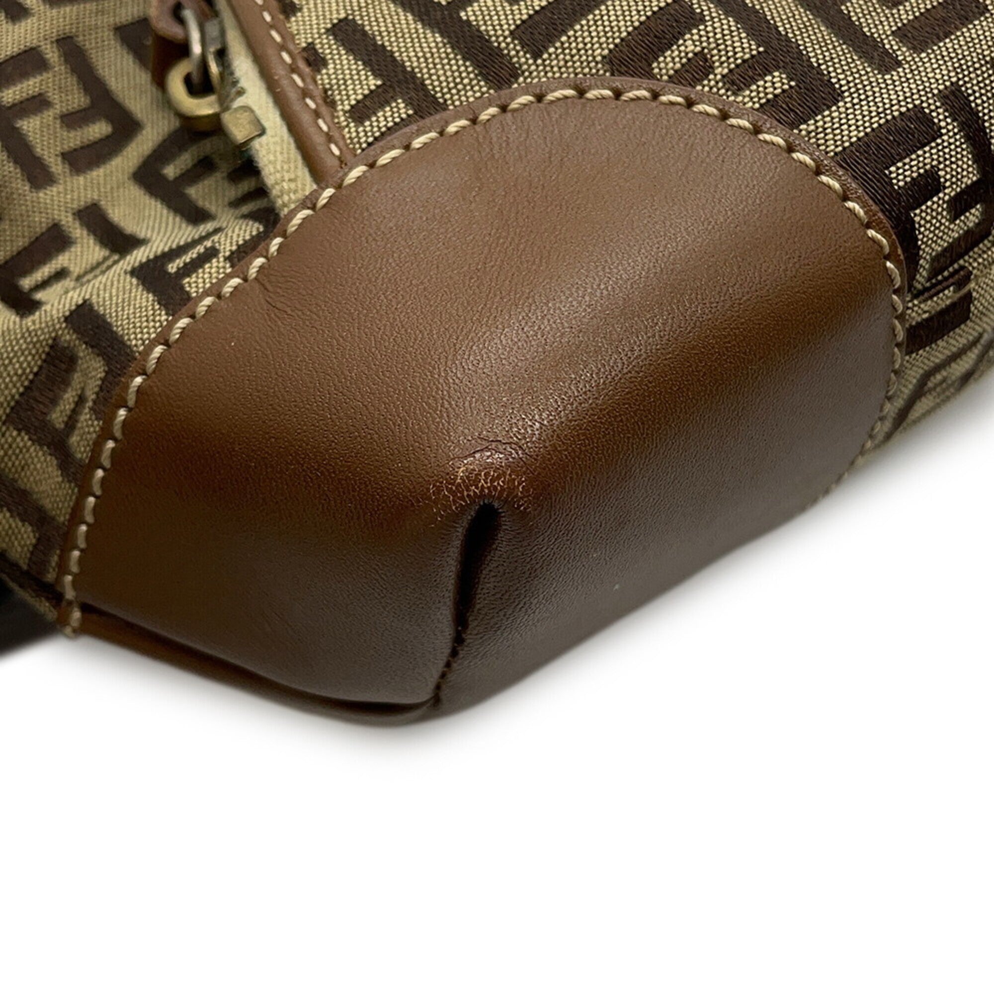 Fendi Khaki Brown Zucchino Handbag Tote Bag (Pre-Owned)