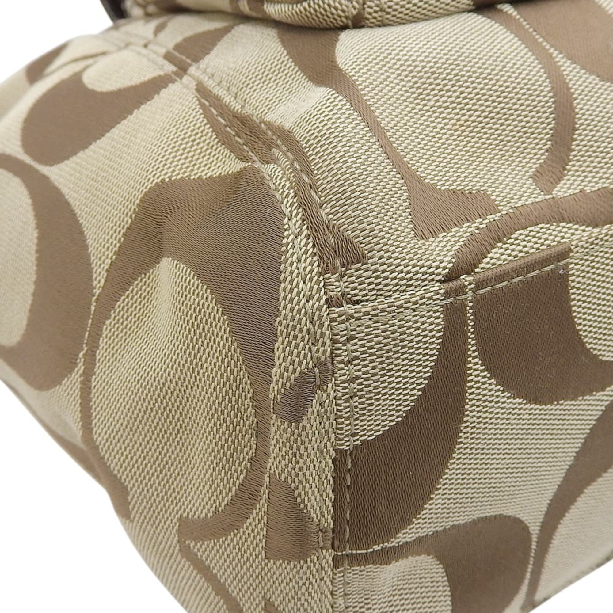 Coach Beige Brown Canvas Tote Bag (Pre-Owned)