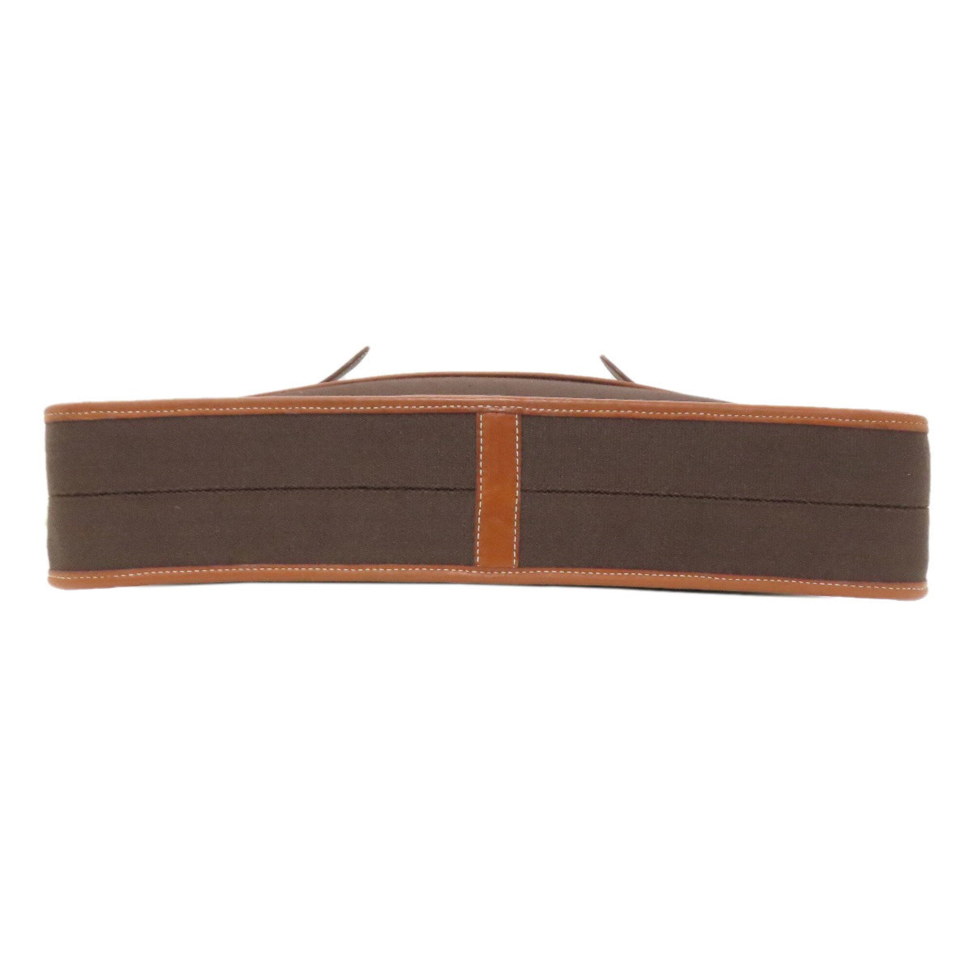 Hermes Brown Toile Officier Shoulder Bag (Pre-Owned)