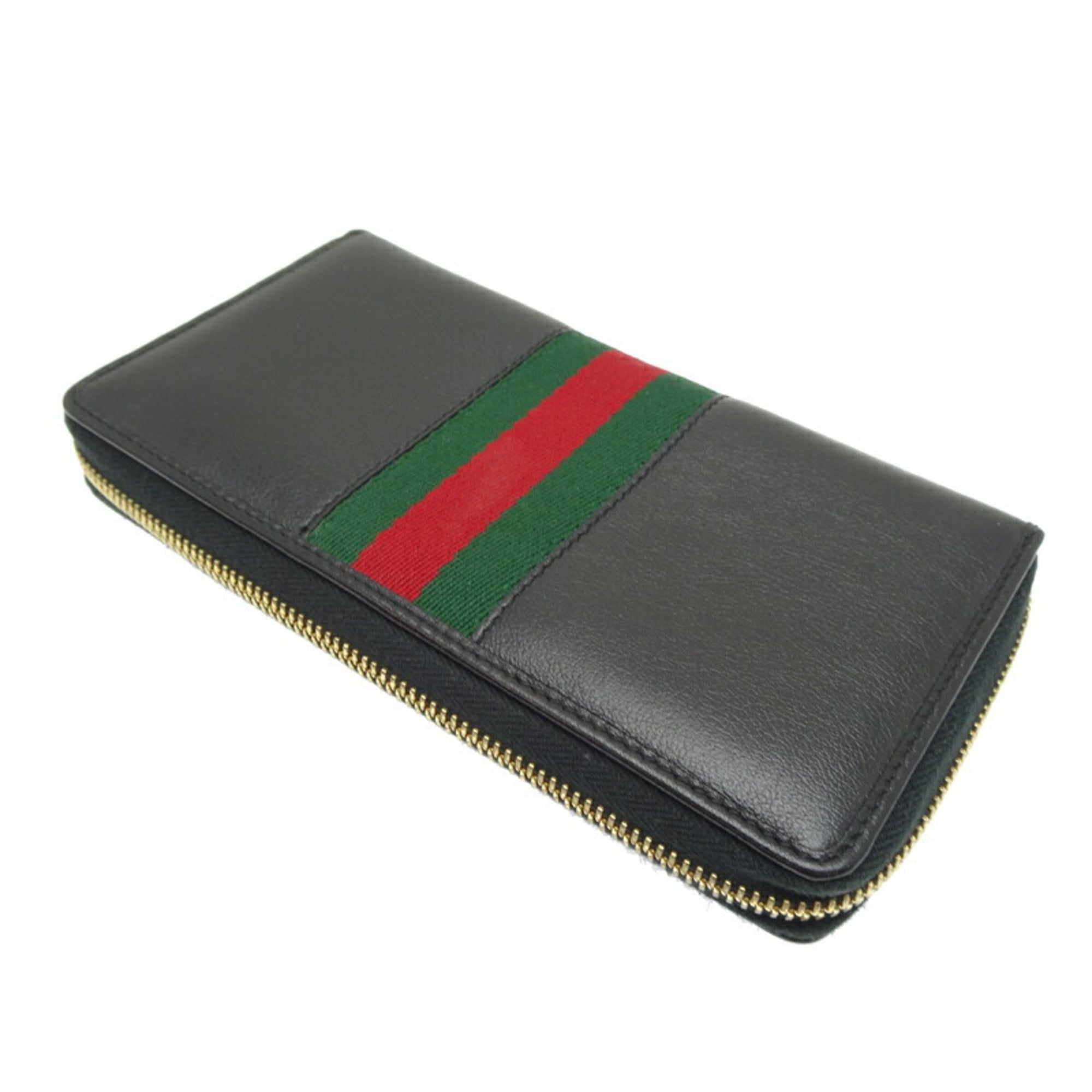 Gucci Black Leather Long Wallet (Bi-Fold) (Pre-Owned)