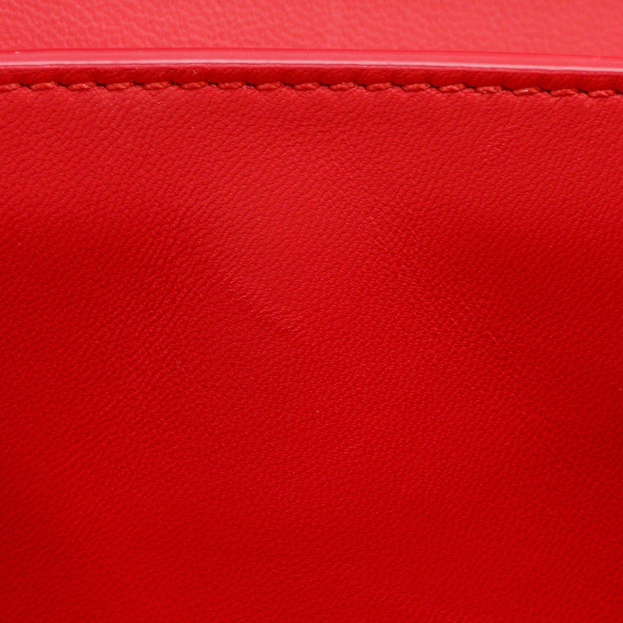 Burberry Red Color Leather Shoulder Bag (Pre-Owned)