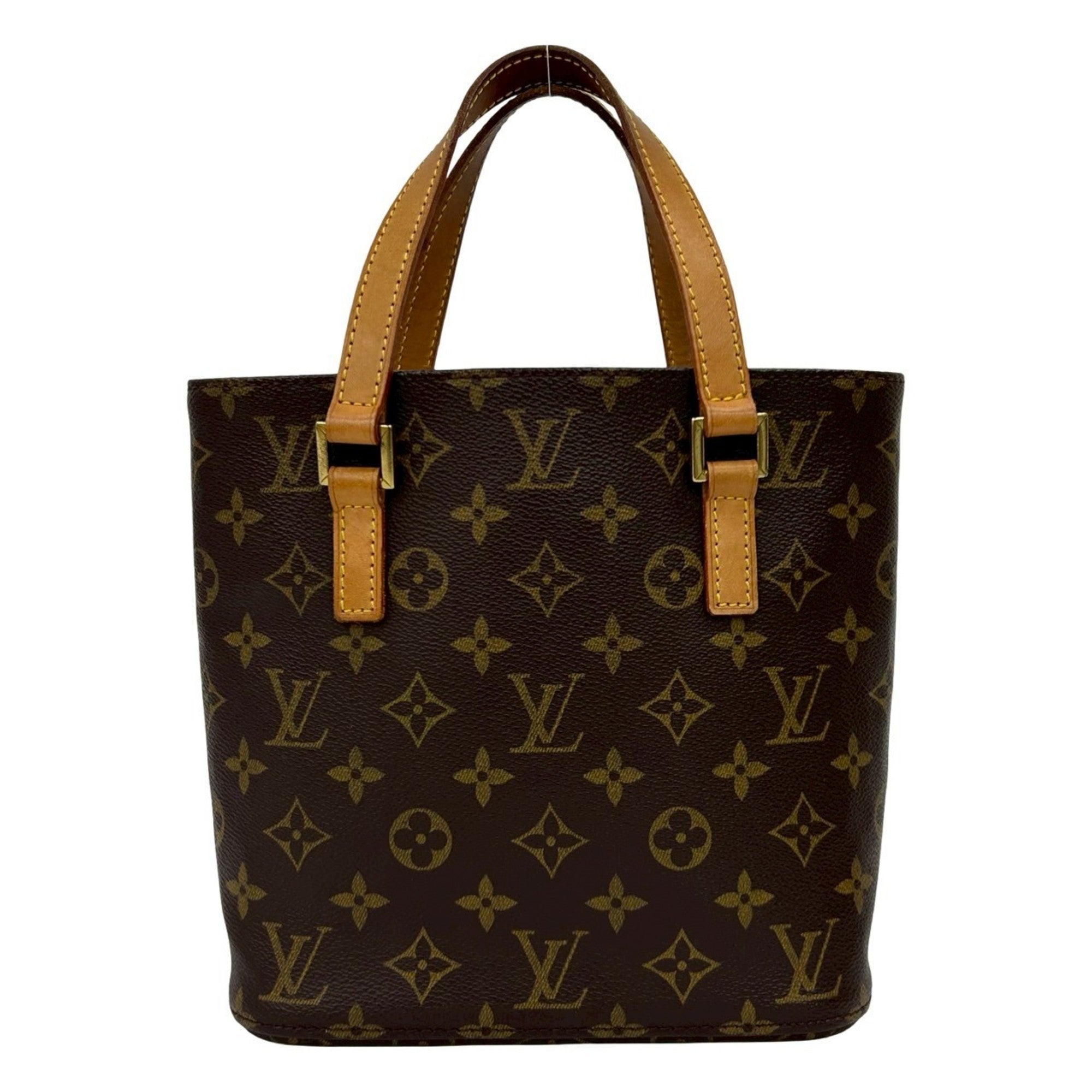 Louis Vuitton Brown Leather Pvc Handbag Tote Bag (Pre-Owned)