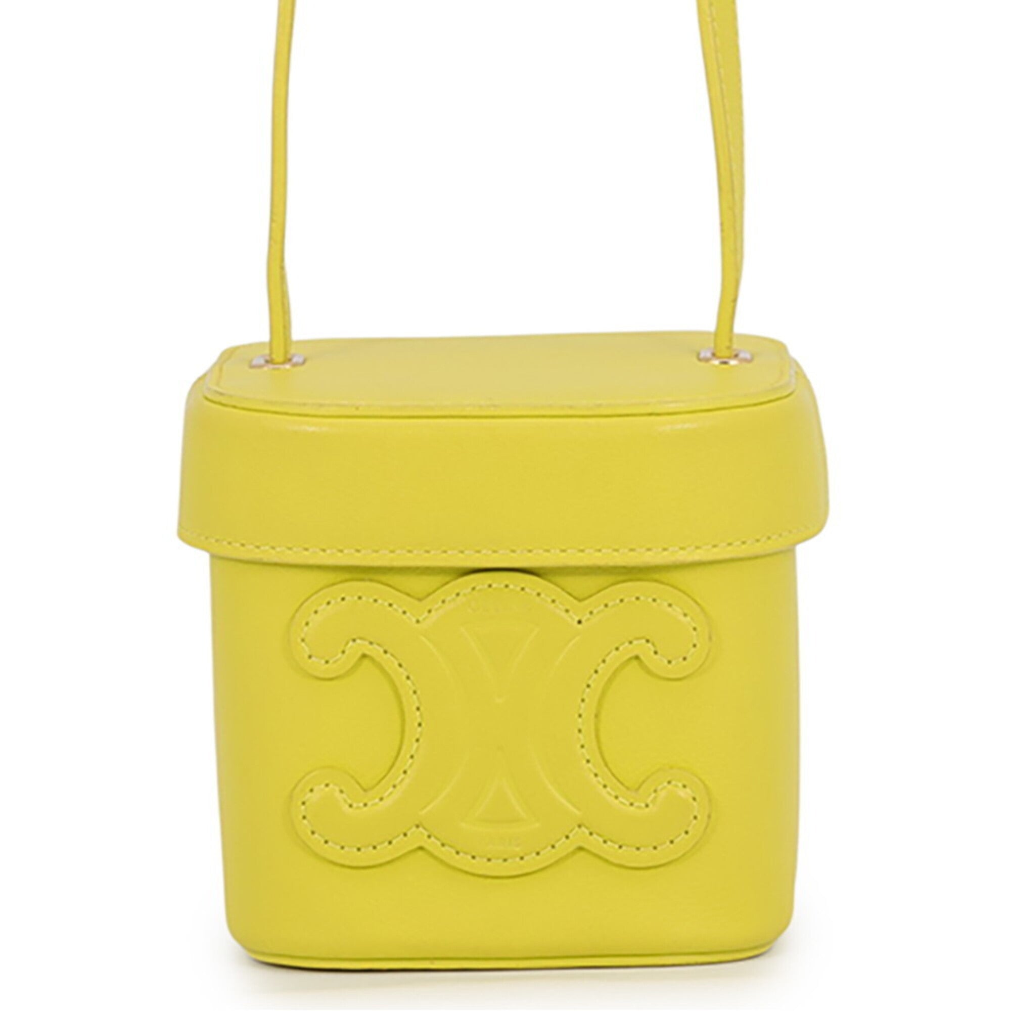 Celine Yellow Leather Handbag Shoulder Bag (Pre-Owned)