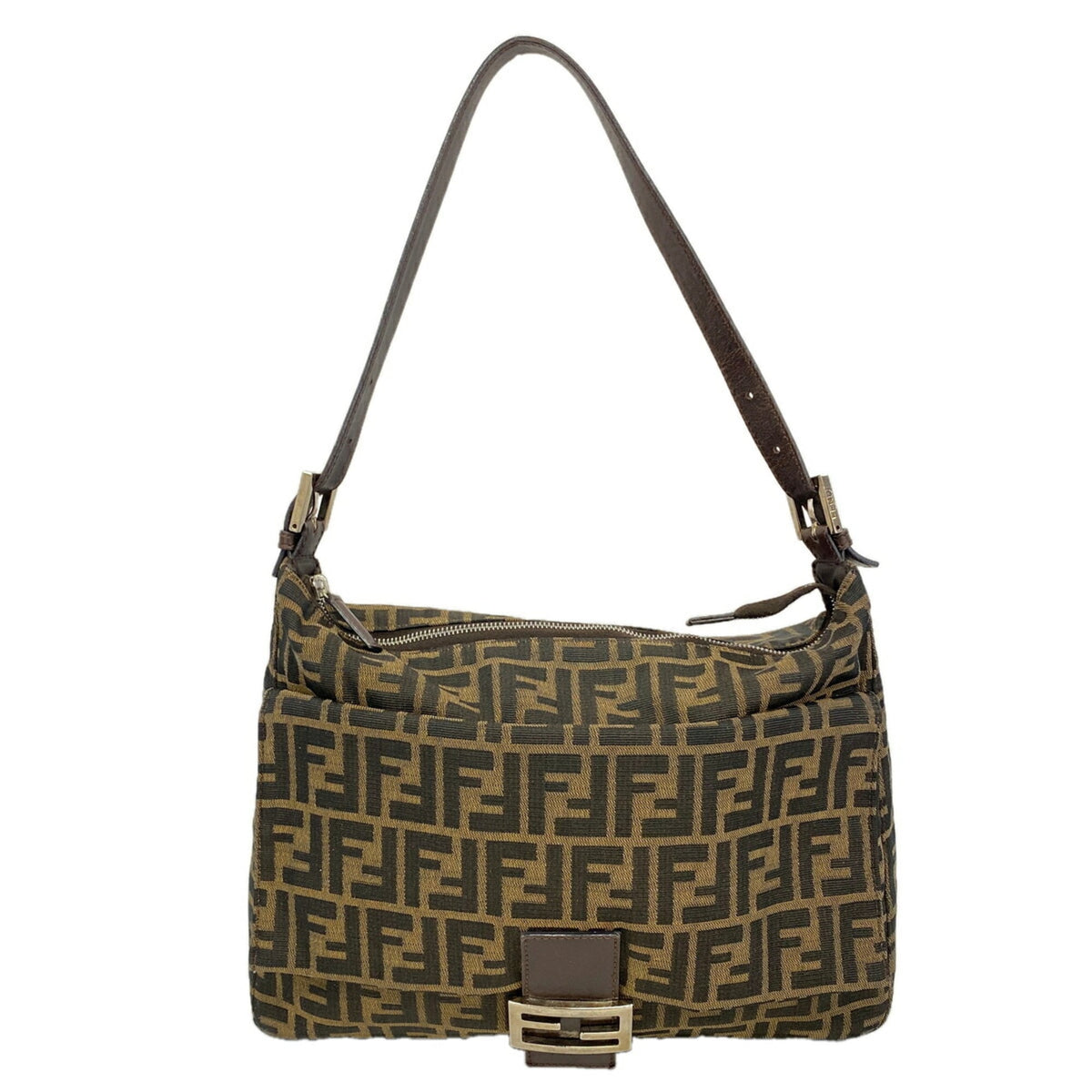 Fendi Brown Nylon Canvas Shoulder Bag (Pre-Owned)