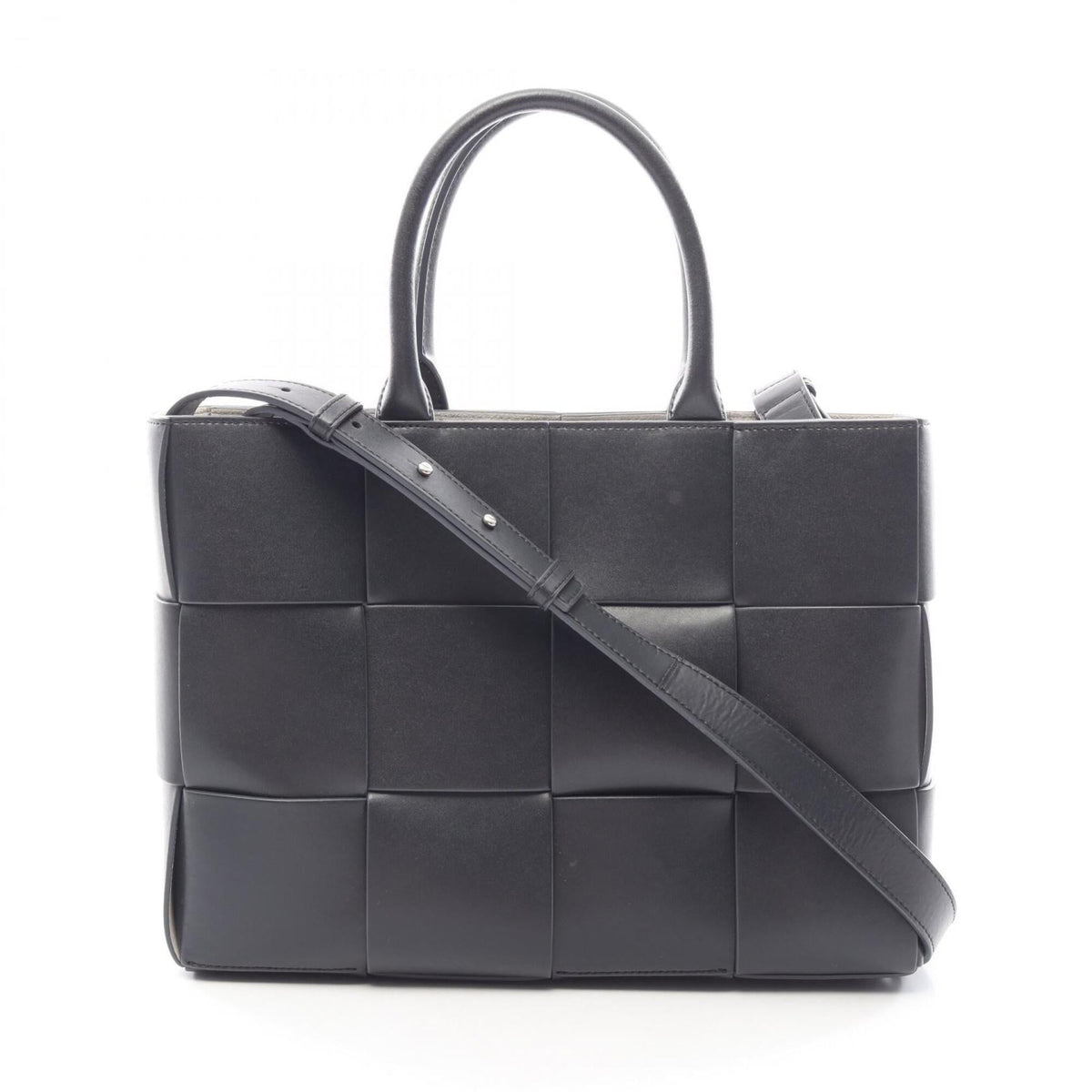 Bottega Veneta Gray Leather Handbag Tote Bag (Pre-Owned)