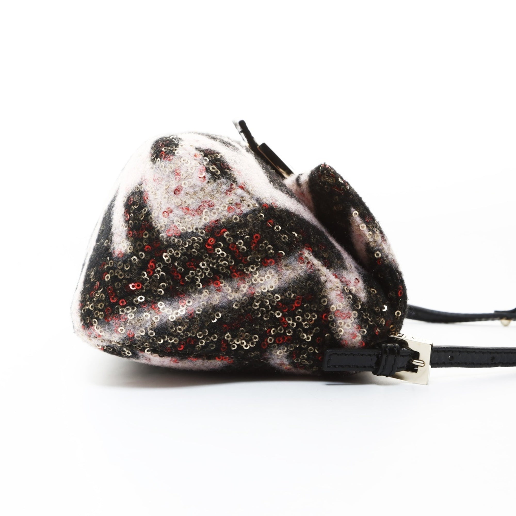 Fendi Black Wool Shoulder Bag (Pre-Owned)