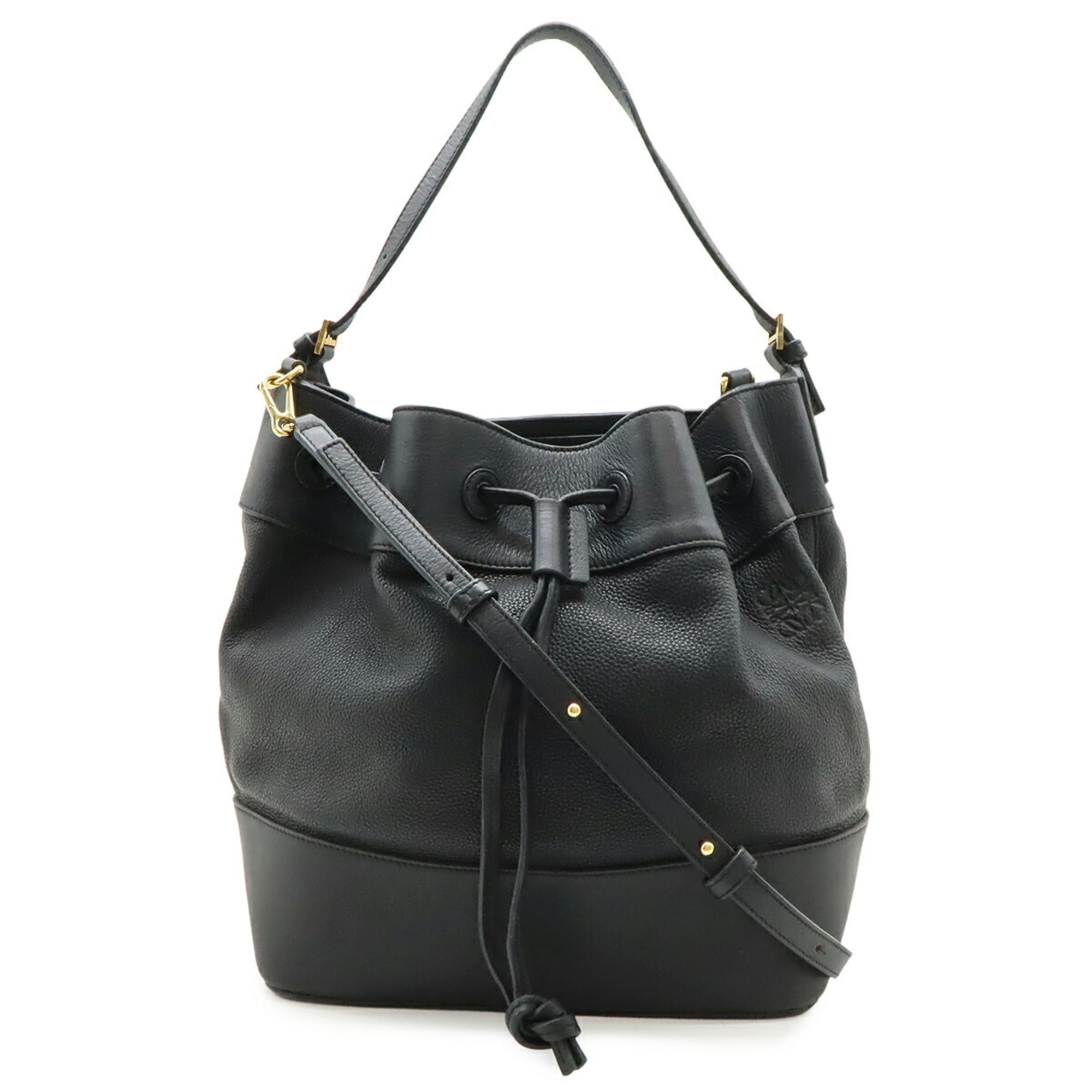 Loewe Black Leather Handbag Shoulder Bag (Pre-Owned)