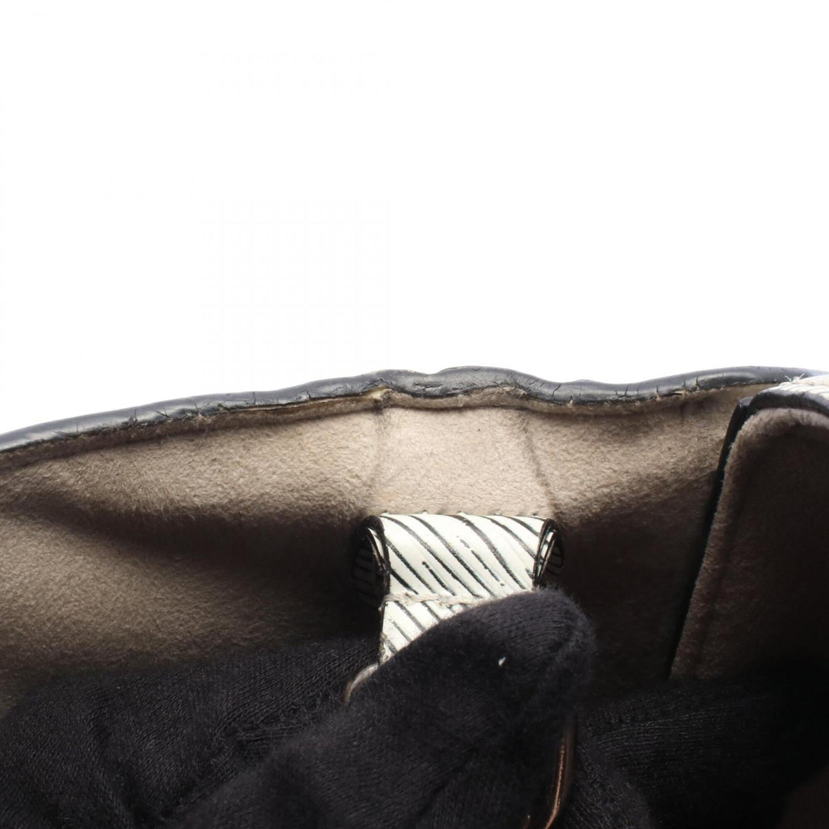 Louis Vuitton Black Multi-Color White Leather Handbag Shoulder Bag (Pre-Owned)