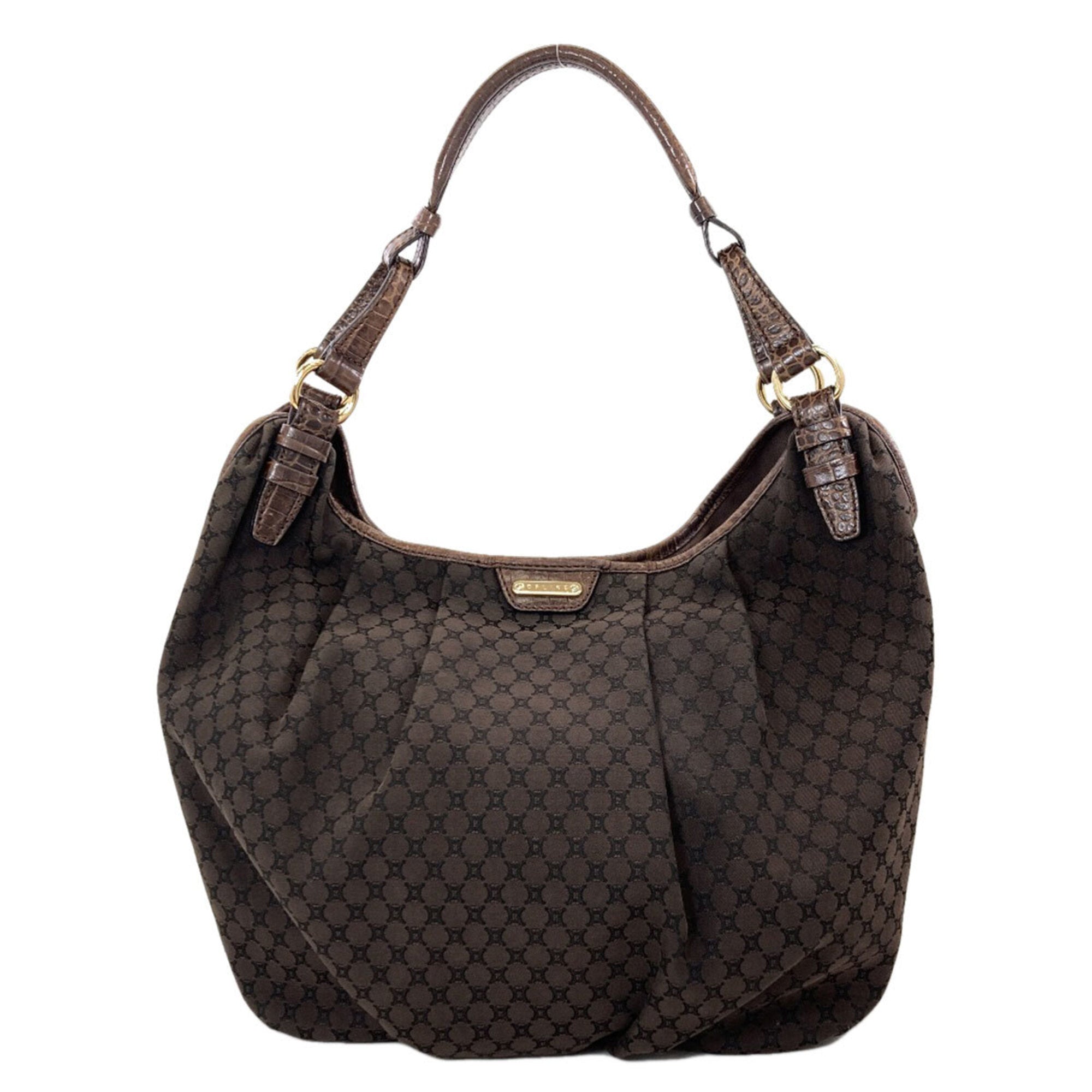 Celine Macadam Brown Canvas Shoulder Bag (Pre-Owned)