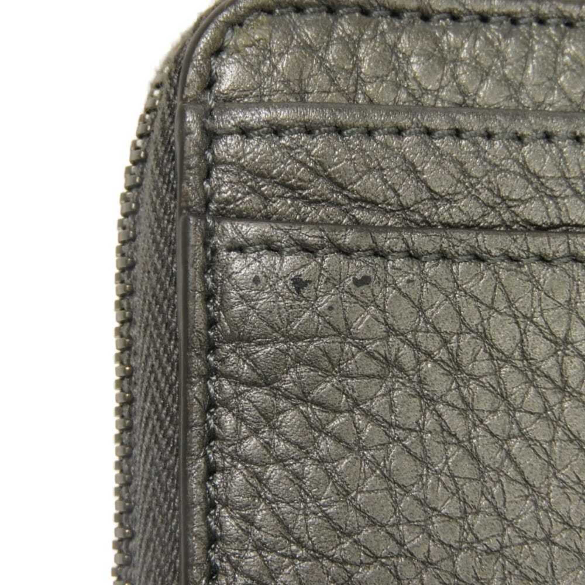 Fendi Gunmetal Metallic Gray Coin Purse/Coin Case (Pre-Owned)