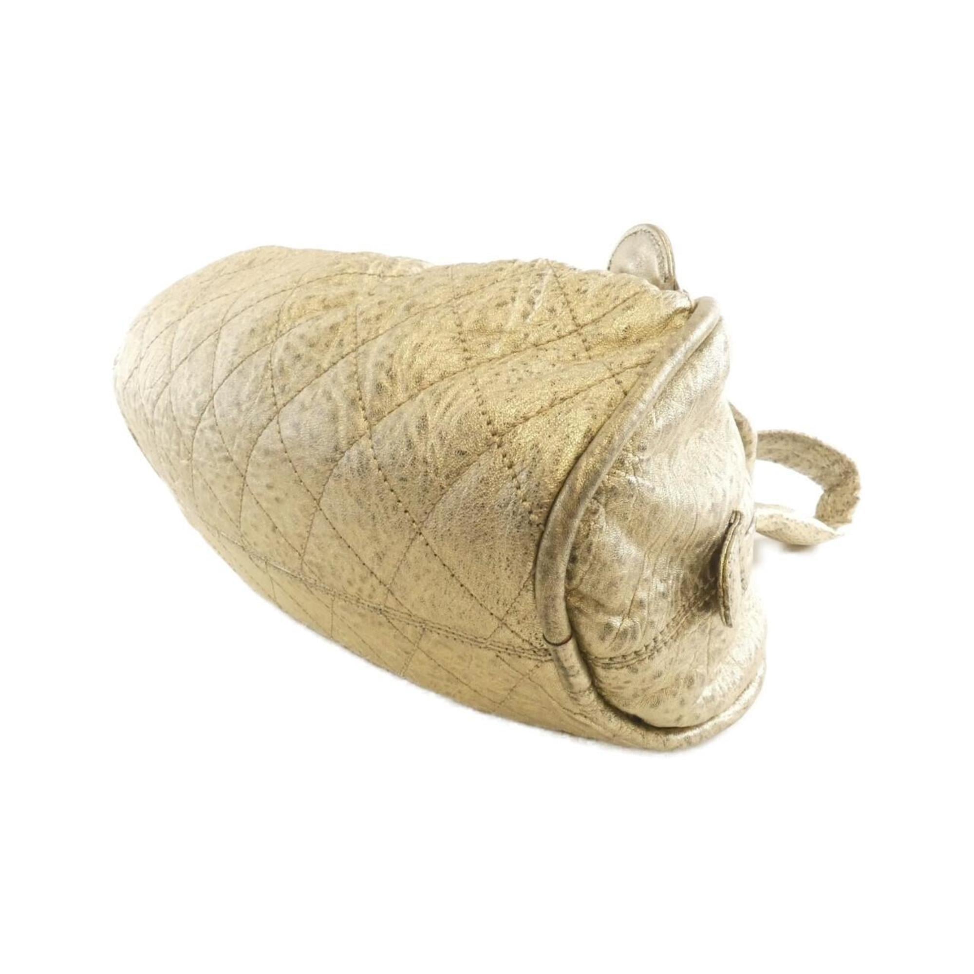 Chanel Gold Leather Handbag (Pre-Owned)