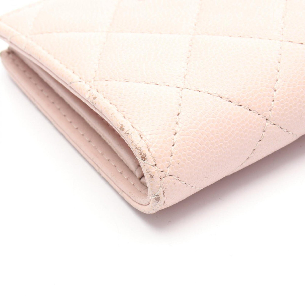 Chanel Pink Grained Calfskin Wallet (Bi-Fold) (Pre-Owned)