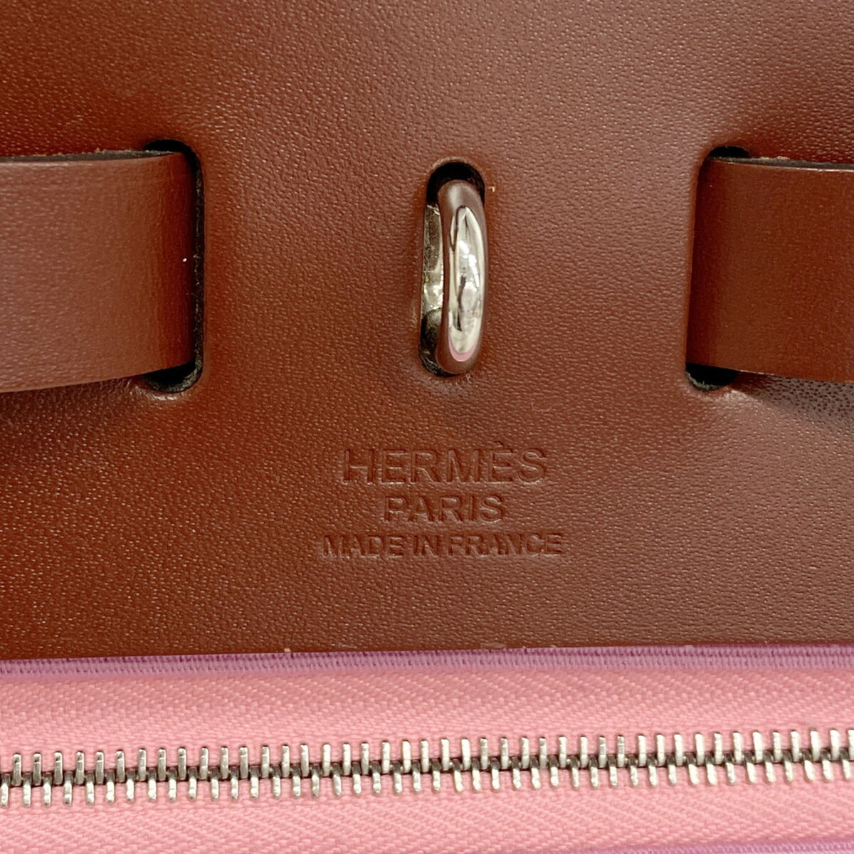 Hermes Red Color Toile Officier Handbag (Pre-Owned)