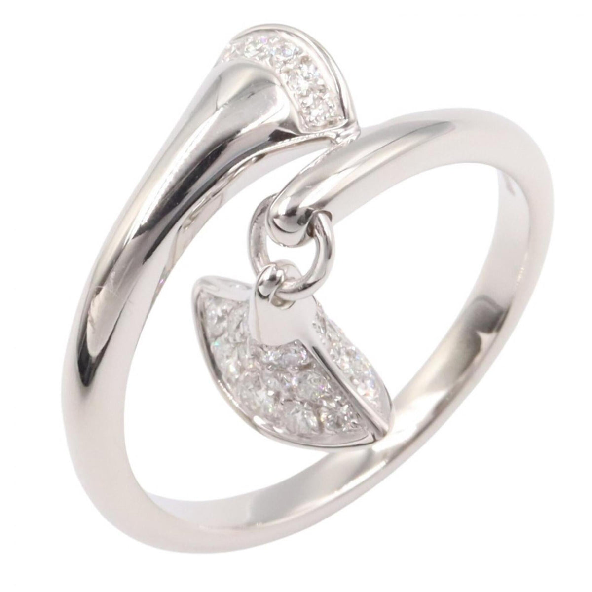 Bvlgari Silver Clear White Gold (18K) Band Ring (Pre-Owned)