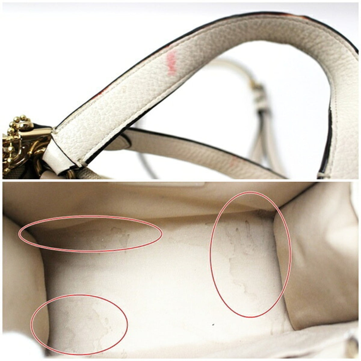 Coach Beige Ivory Canvas Leather Shoulder Bag (Pre-Owned)