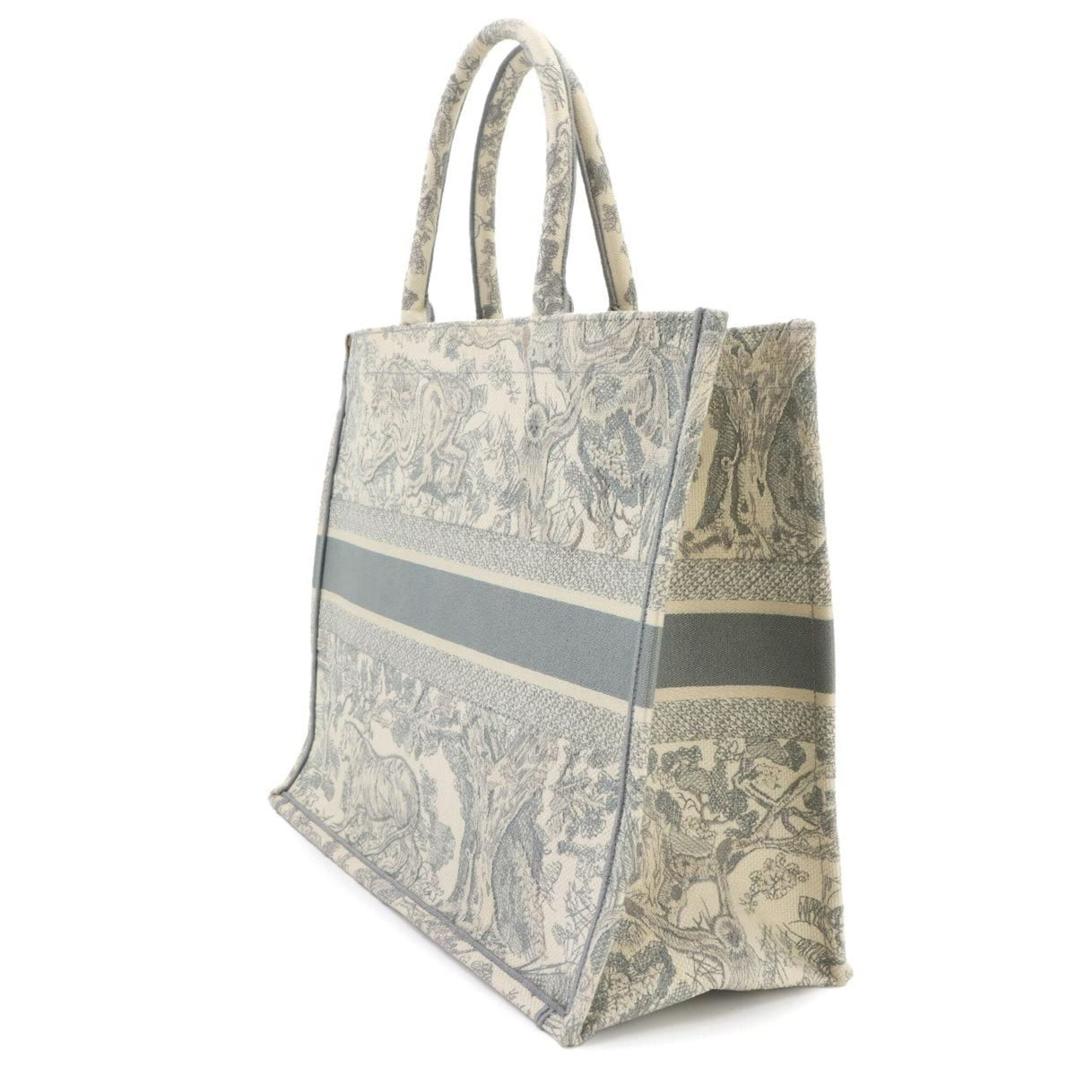 Christian Dior Gray Canvas Handbag Tote Bag (Pre-Owned)