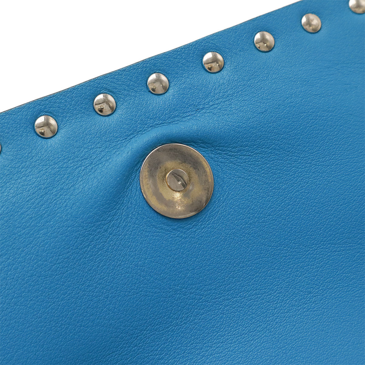 Valentino Garavani Blue Leather Clutch Bag Shoulder Bag (Pre-Owned)