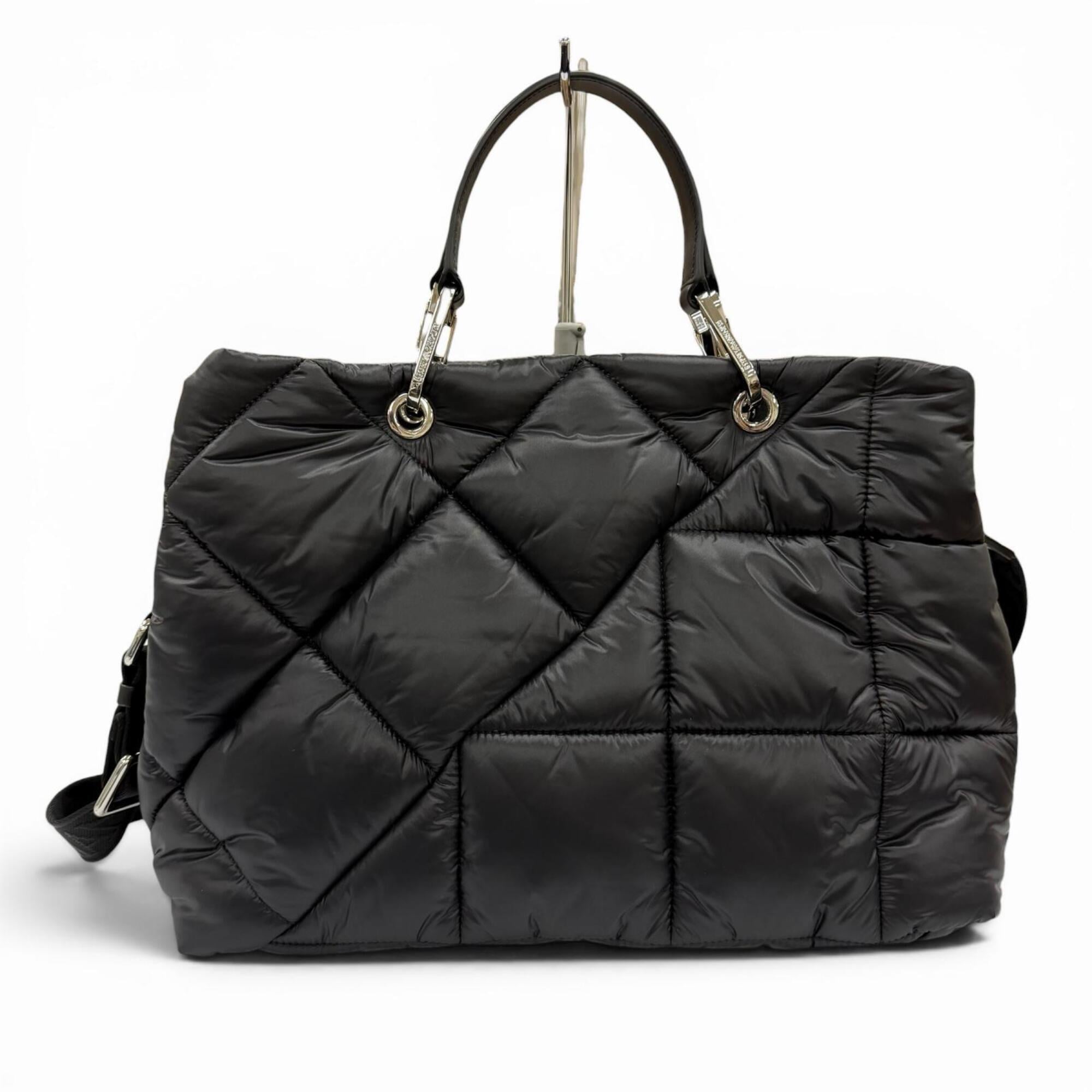 Emporio Armani Black Leather Pouch Tote Bag (Pre-Owned)