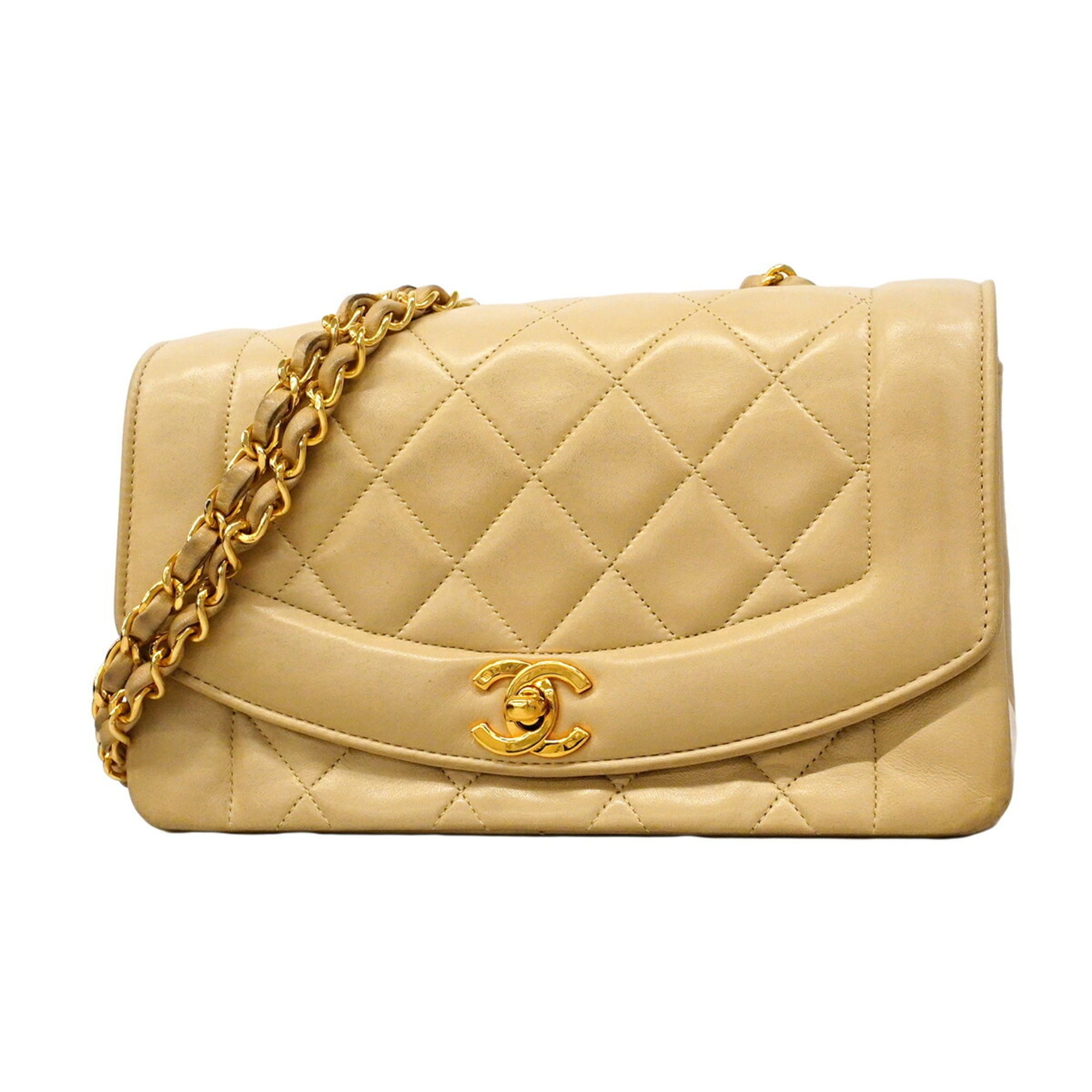 Chanel Beige Leather Shoulder Bag (Pre-Owned)