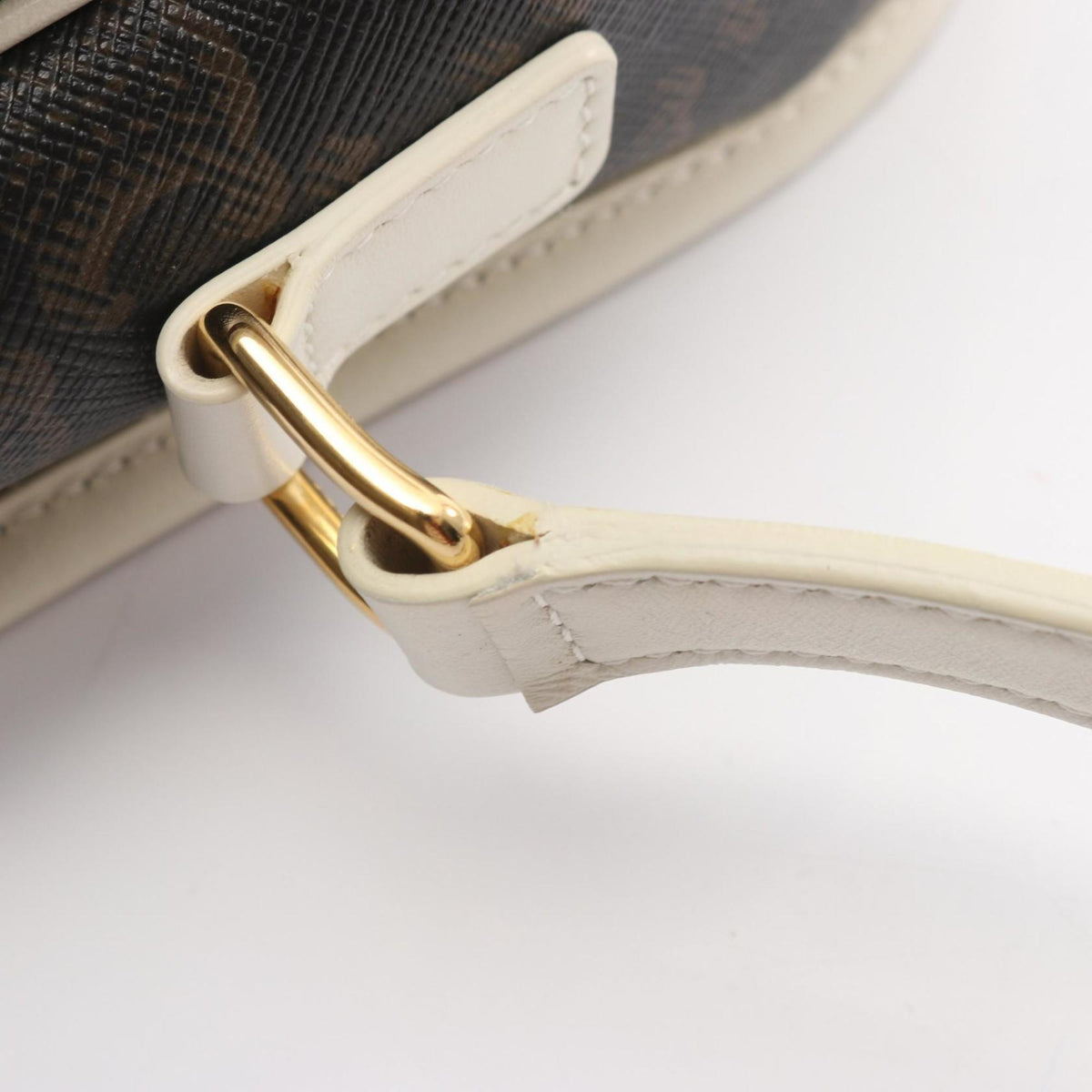 Celine Black Brown White Coated Canvas Pvc Leather Shoulder Bag (Pre-Owned)
