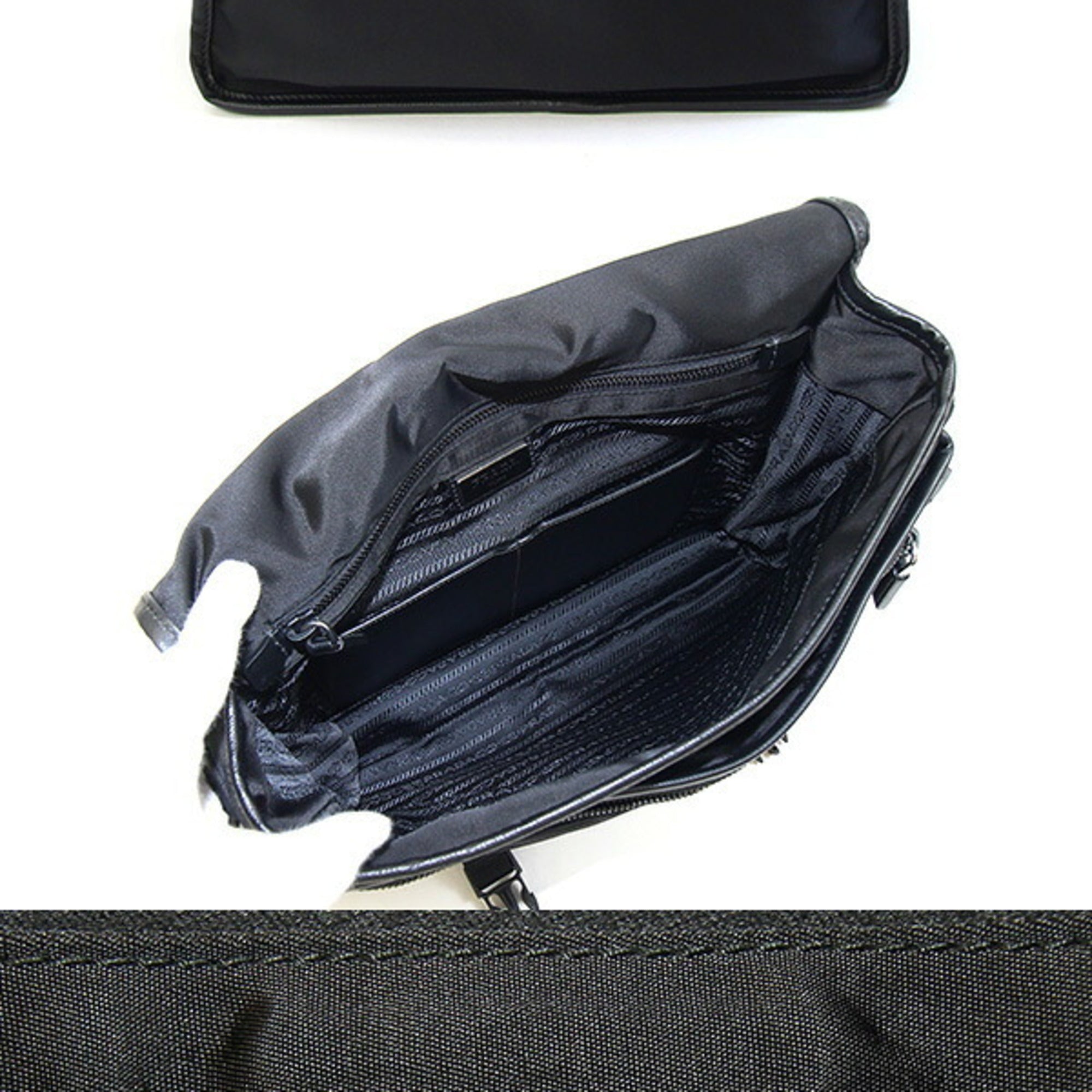 Prada Black White Nylon Shoulder Bag (Pre-Owned)