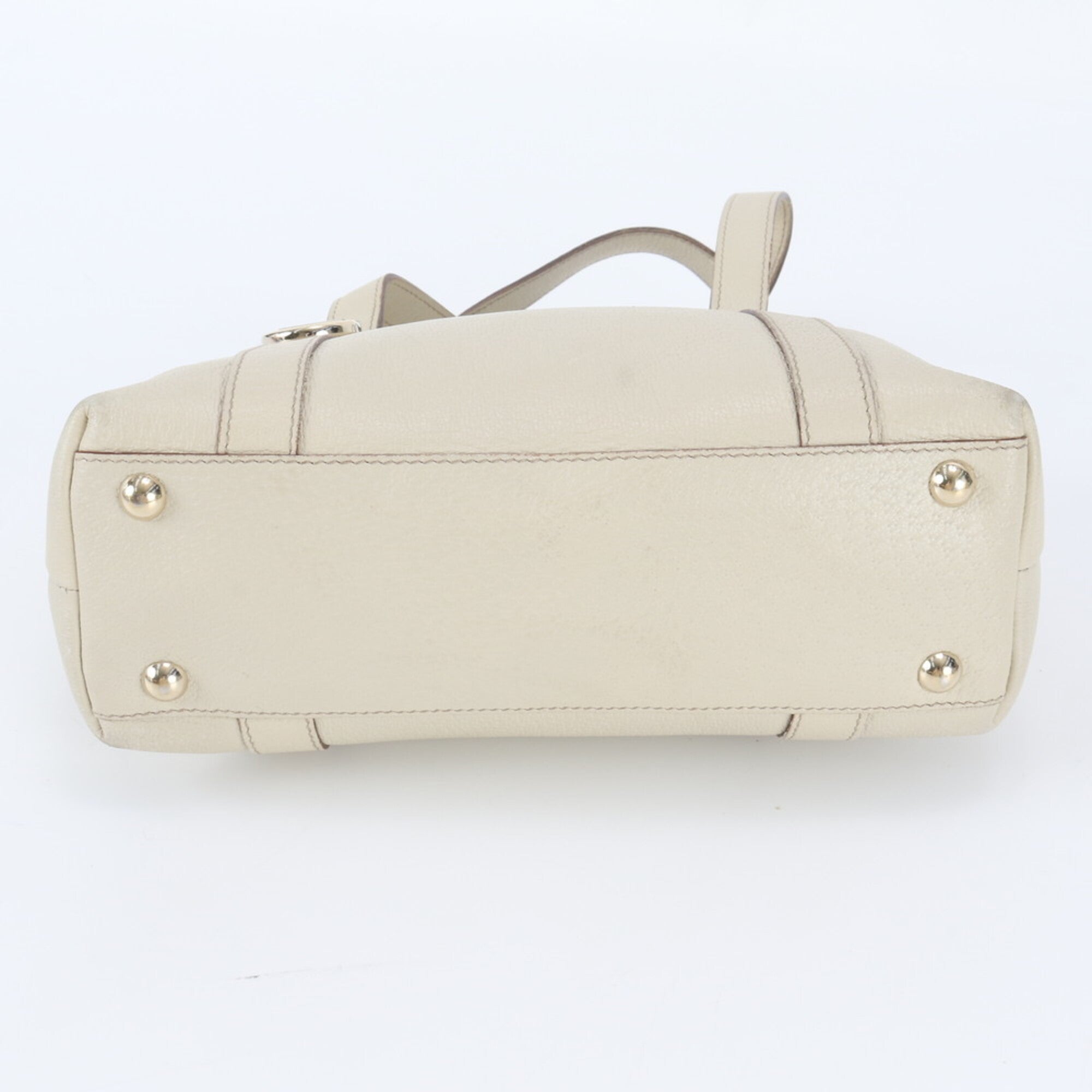 Gucci Ivory Leather Handbag Tote Bag (Pre-Owned)