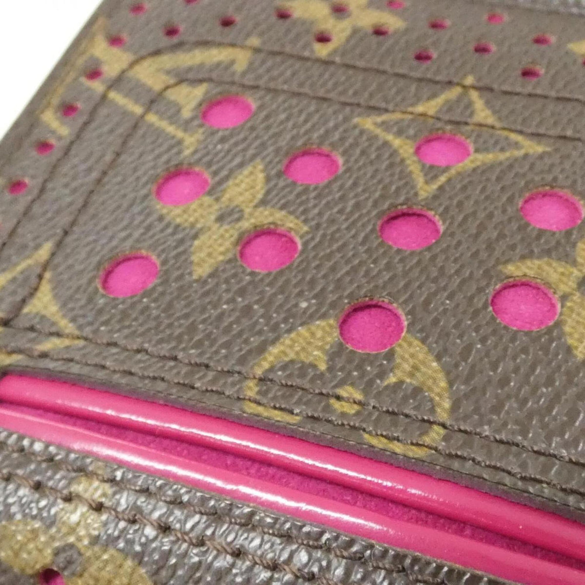 Louis Vuitton Fuchsia Marron Coated Canvas Wallet (Bi-Fold) (Pre-Owned)