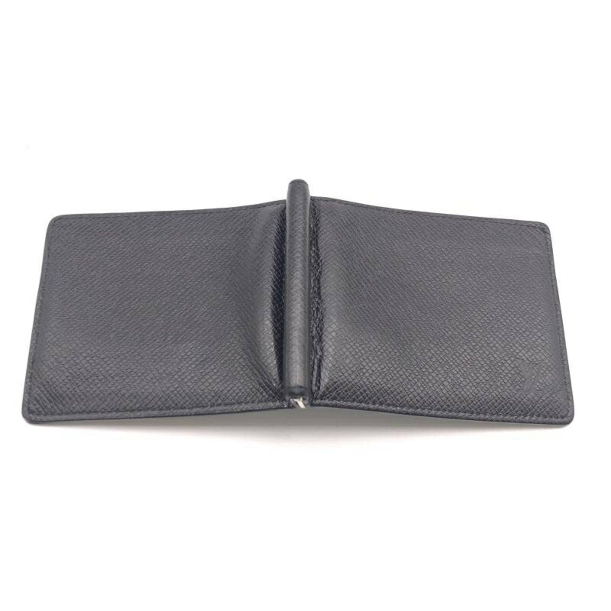 Louis Vuitton Taiga Black Taiga Leather Money Clip (Pre-Owned)