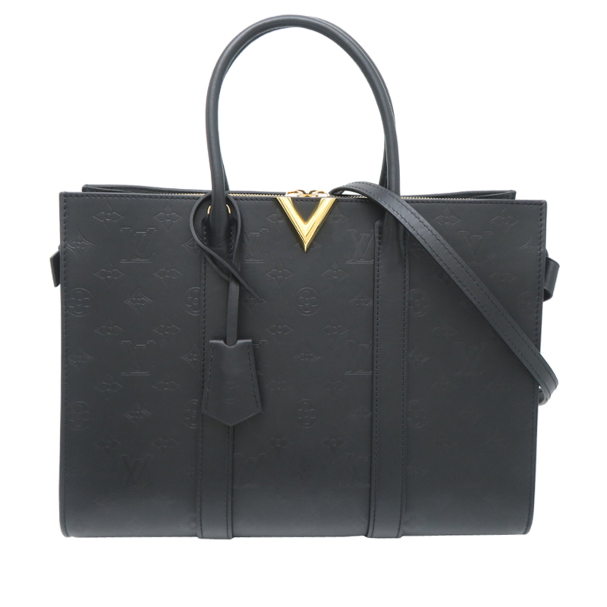 Louis Vuitton Black Noir Monogram Shadow Handbag (Pre-Owned)