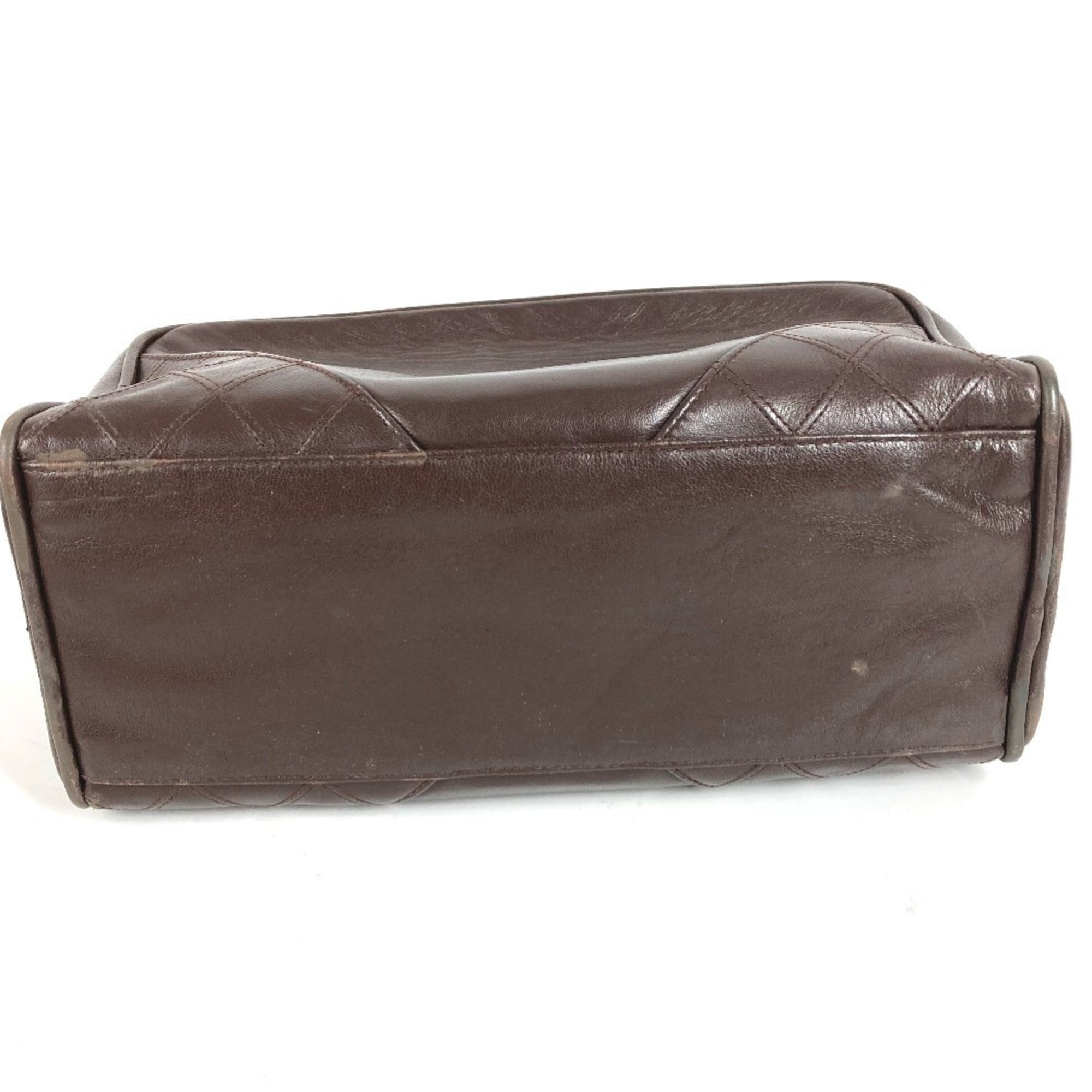 Chanel Brown Leather Clutch Bag Handbag Pouch (Pre-Owned)