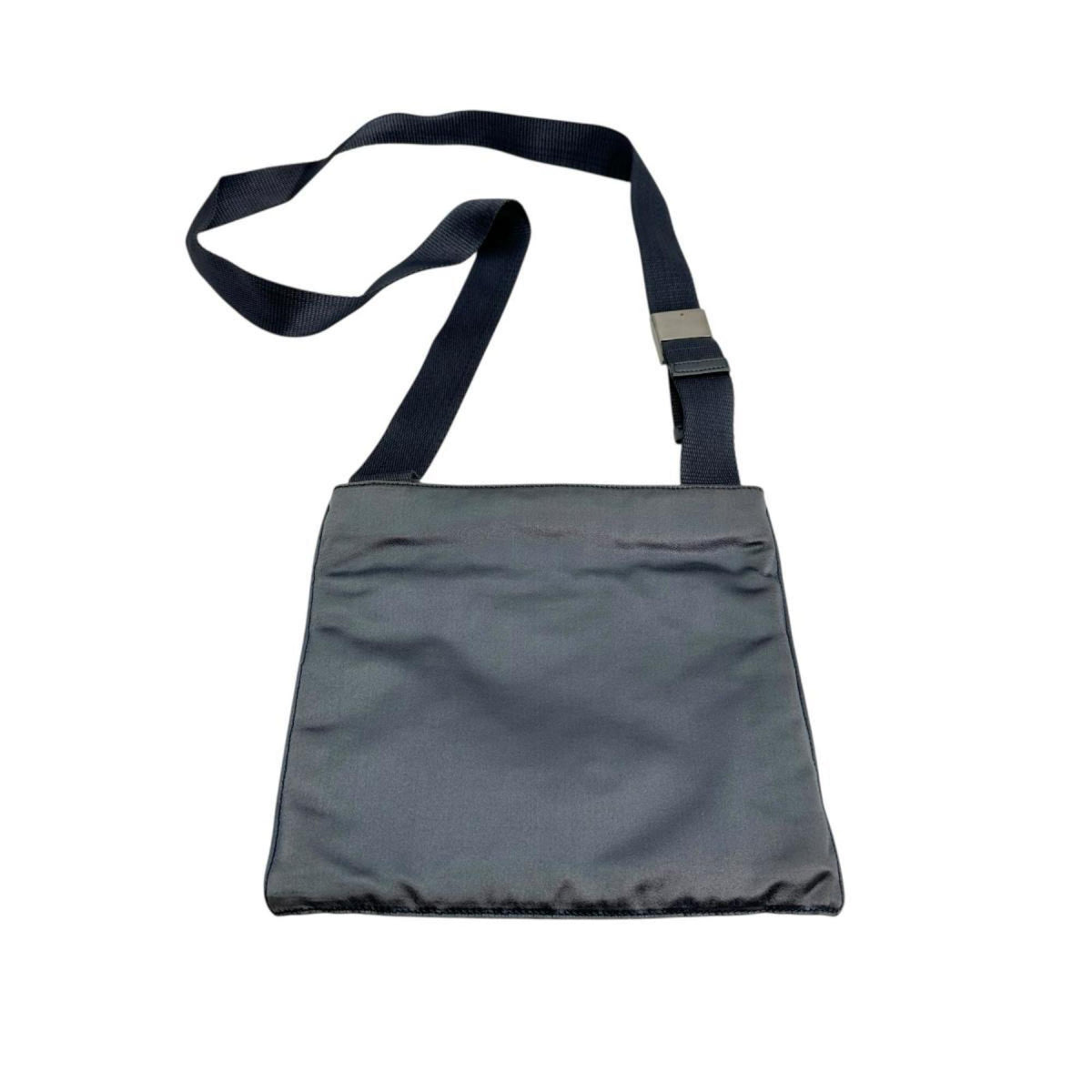Prada Gray Satin Pochette Shoulder Bag (Pre-Owned)