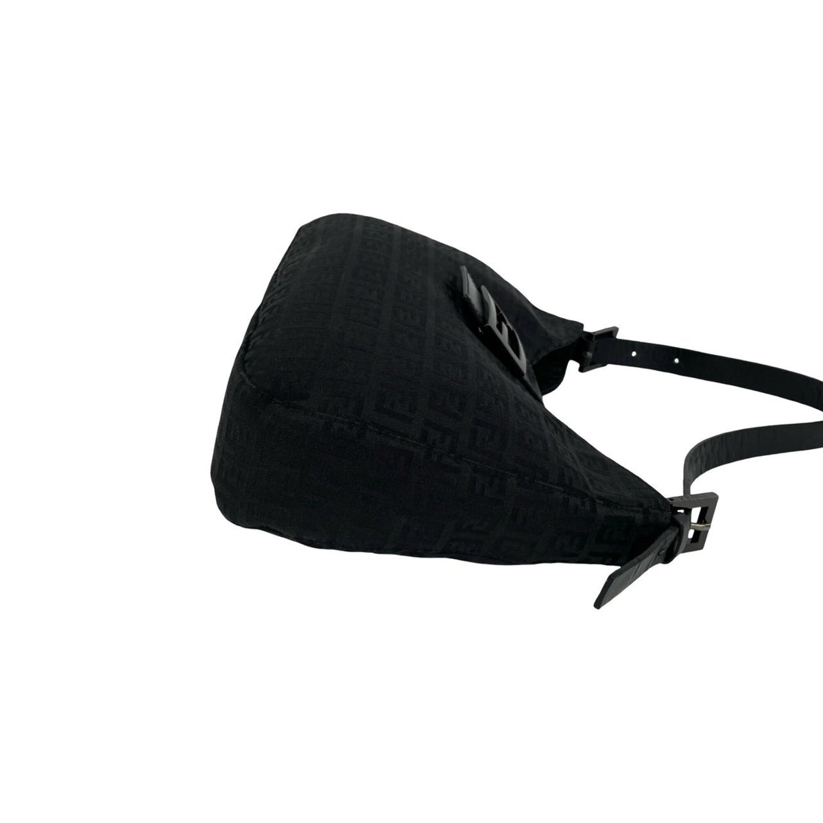 Fendi Black Canvas Leather Shoulder Bag (Pre-Owned)