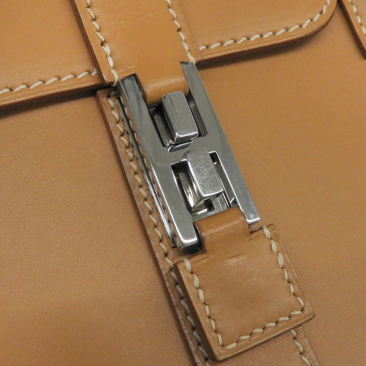Hermes Brown Natural Chamonix Leather Handbag (Pre-Owned)