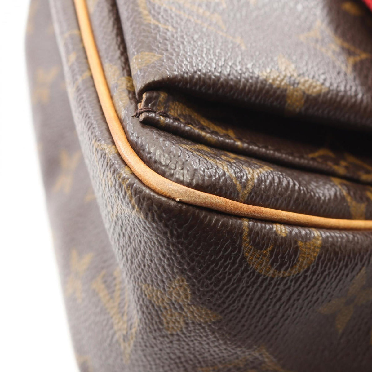 Louis Vuitton Brown Monogram Coated Canvas Leather Handbag Shoulder Bag (Pre-Owned)
