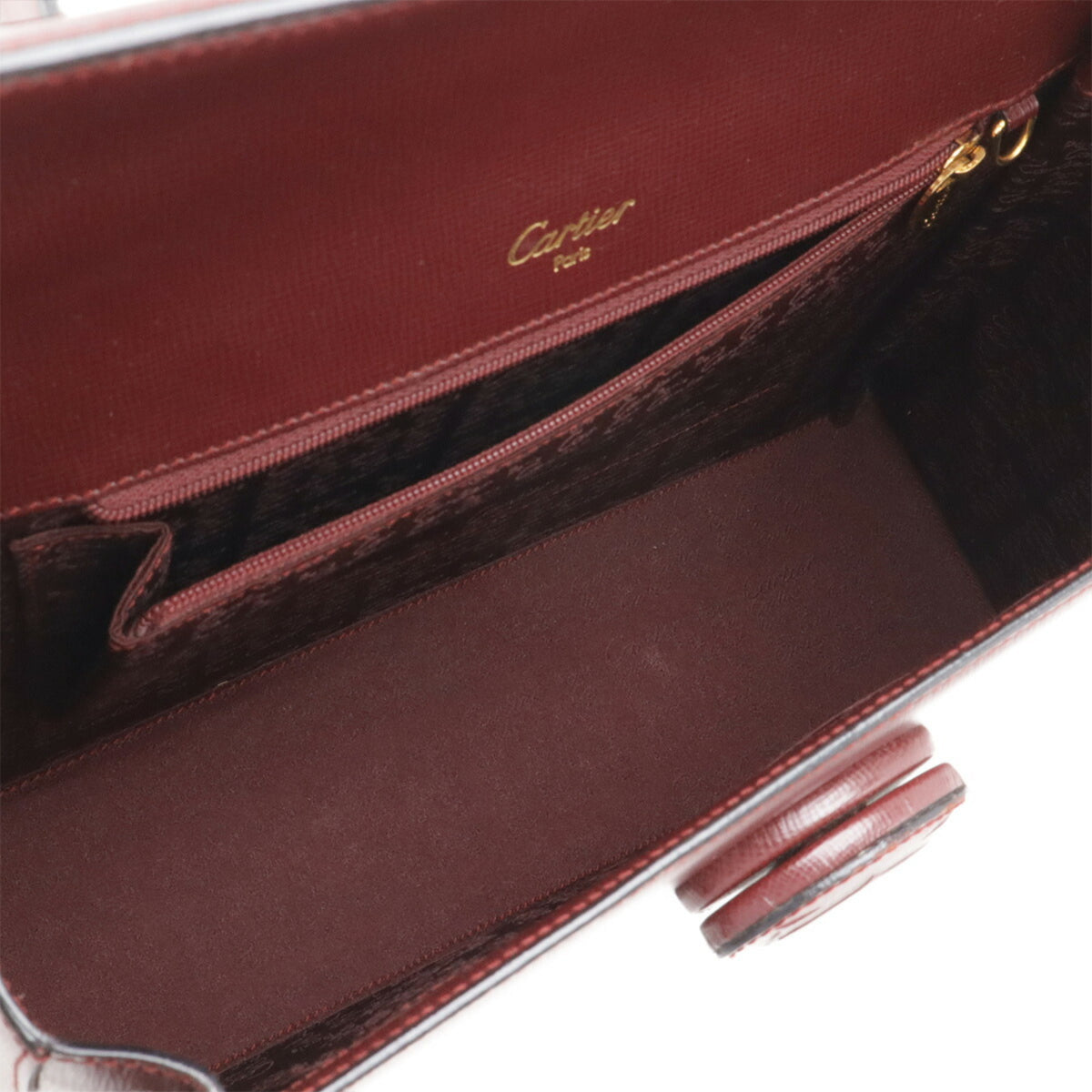 Cartier Must Bordeaux Leather Handbag (Pre-Owned)