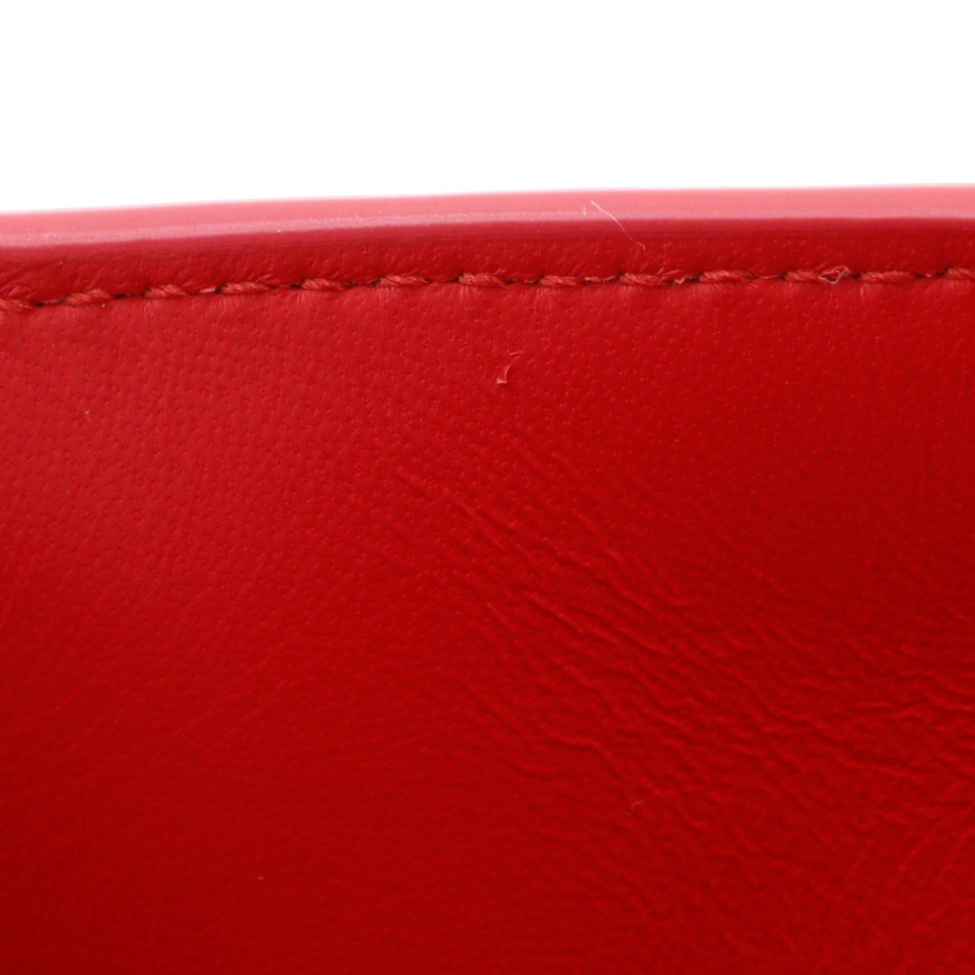 Burberry Red Color Leather Shoulder Bag (Pre-Owned)