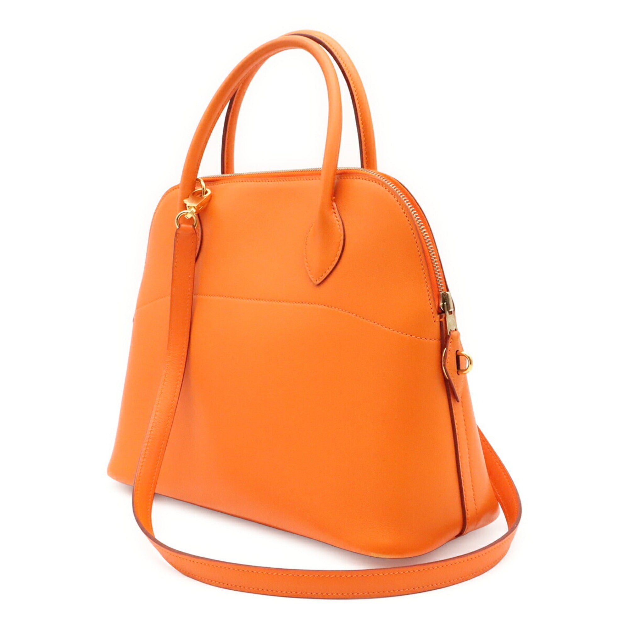Hermes Orange Gulliver Leather Handbag Shoulder Bag (Pre-Owned)