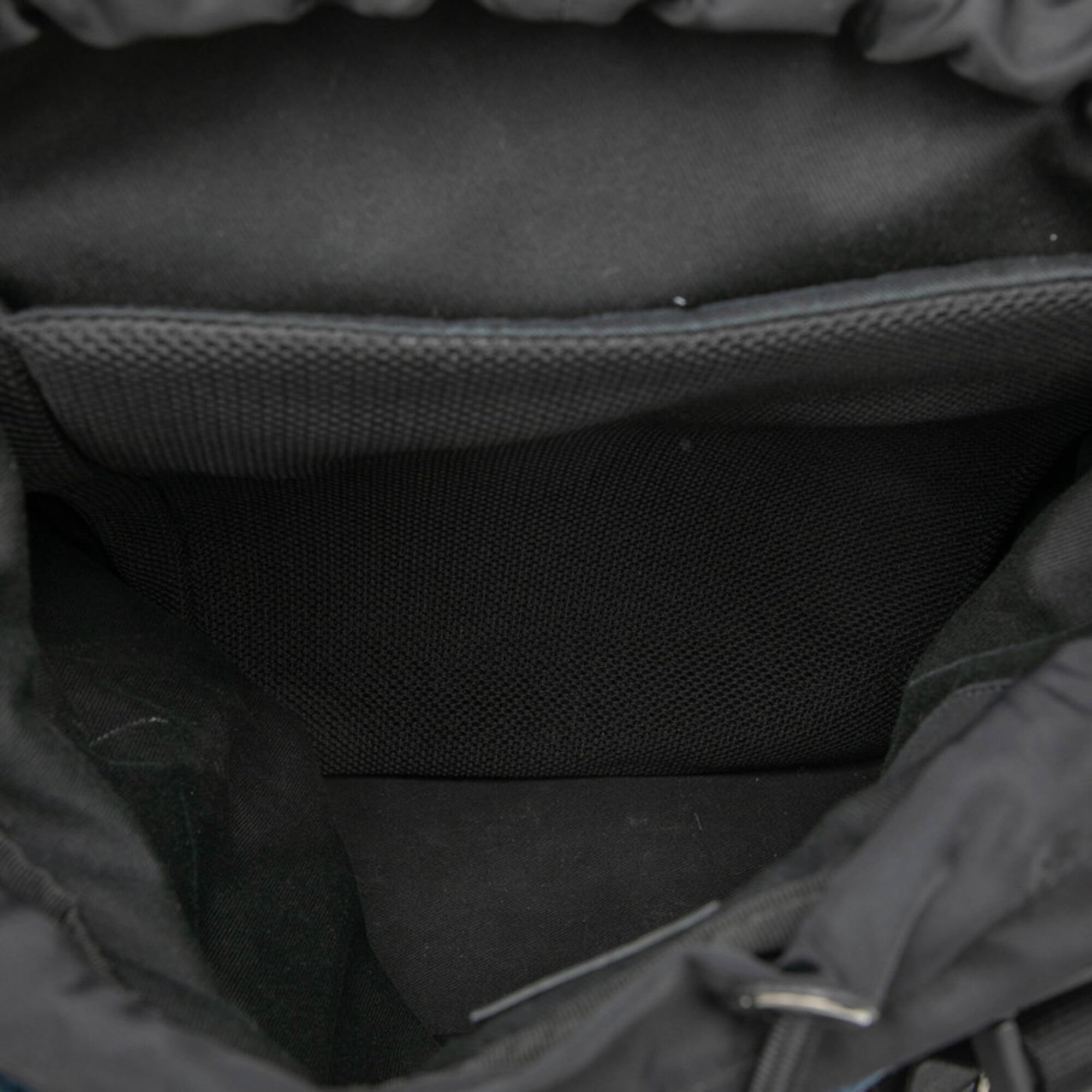 Salvatore Ferragamo Black Navy Denim Leather Backpack (Pre-Owned)
