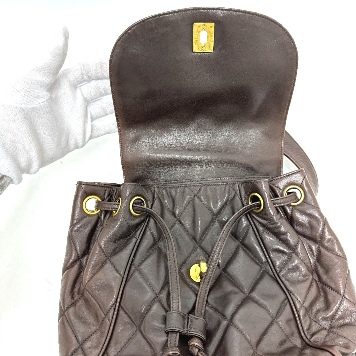 Chanel Brown Leather Backpack (Pre-Owned)