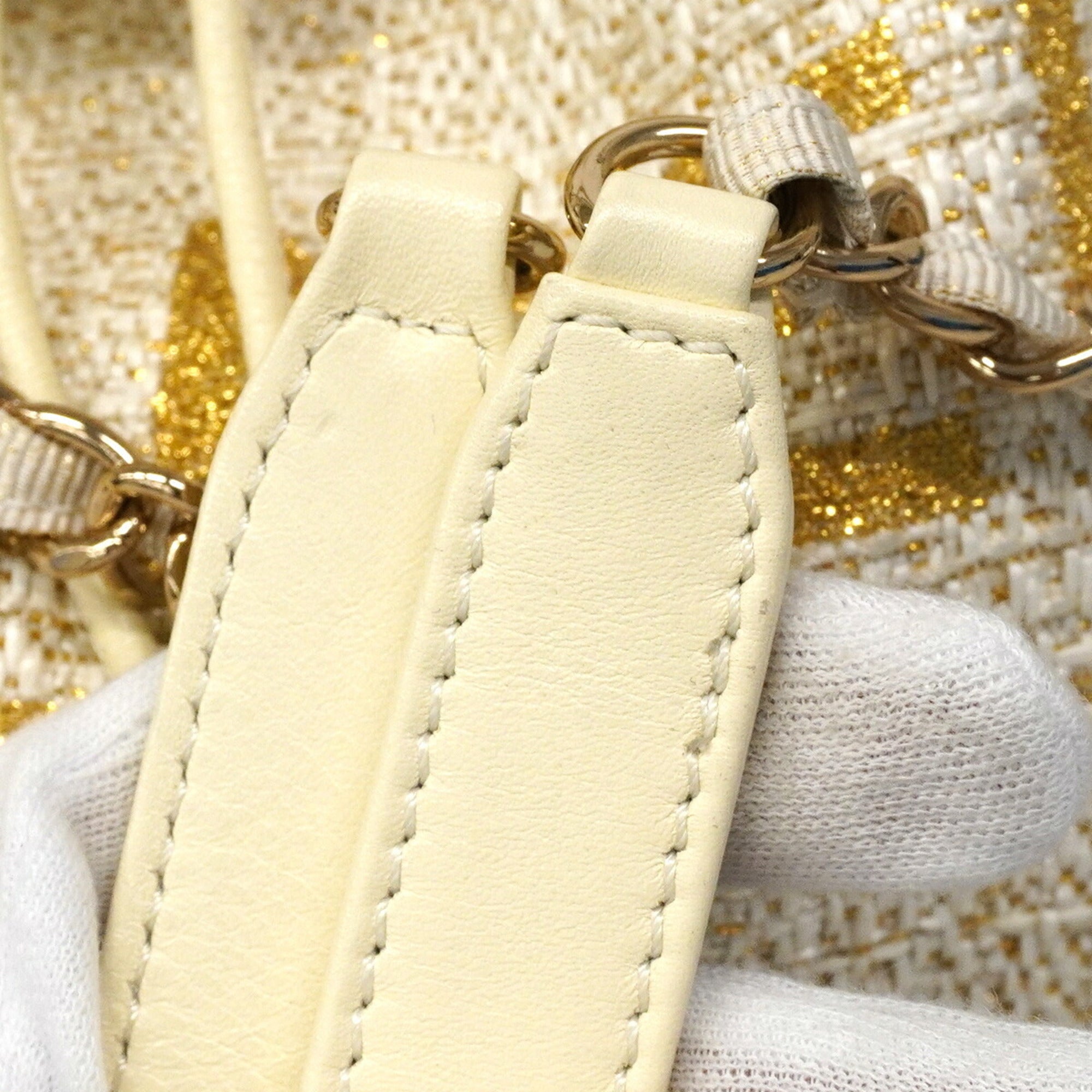 Chanel Gold Ivory Shoulder Bag (Pre-Owned)